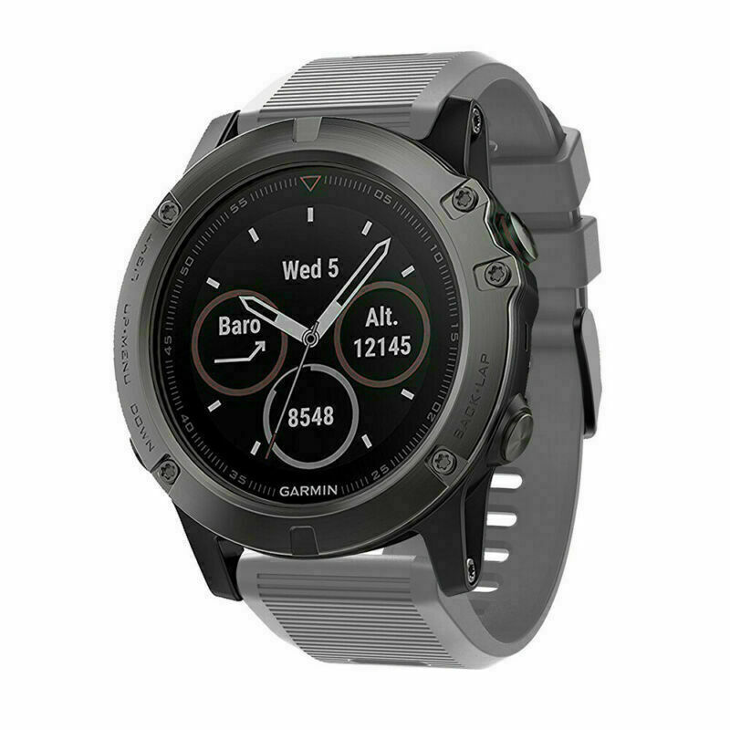 Strap-it Garmin Fenix 8 - 51mm siliconen bandje (grijs)