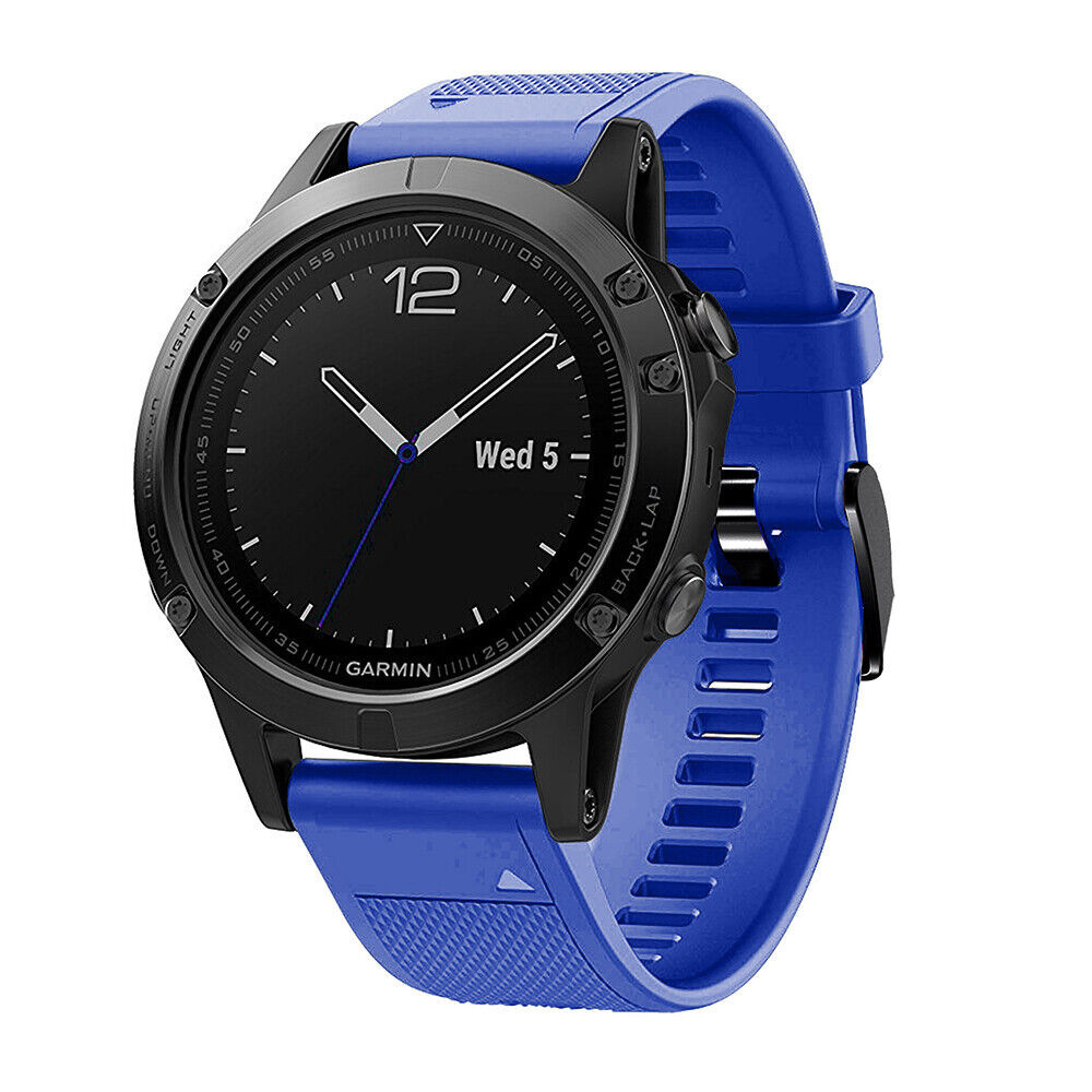 Strap-it Garmin Fenix E siliconen bandje (blauw)