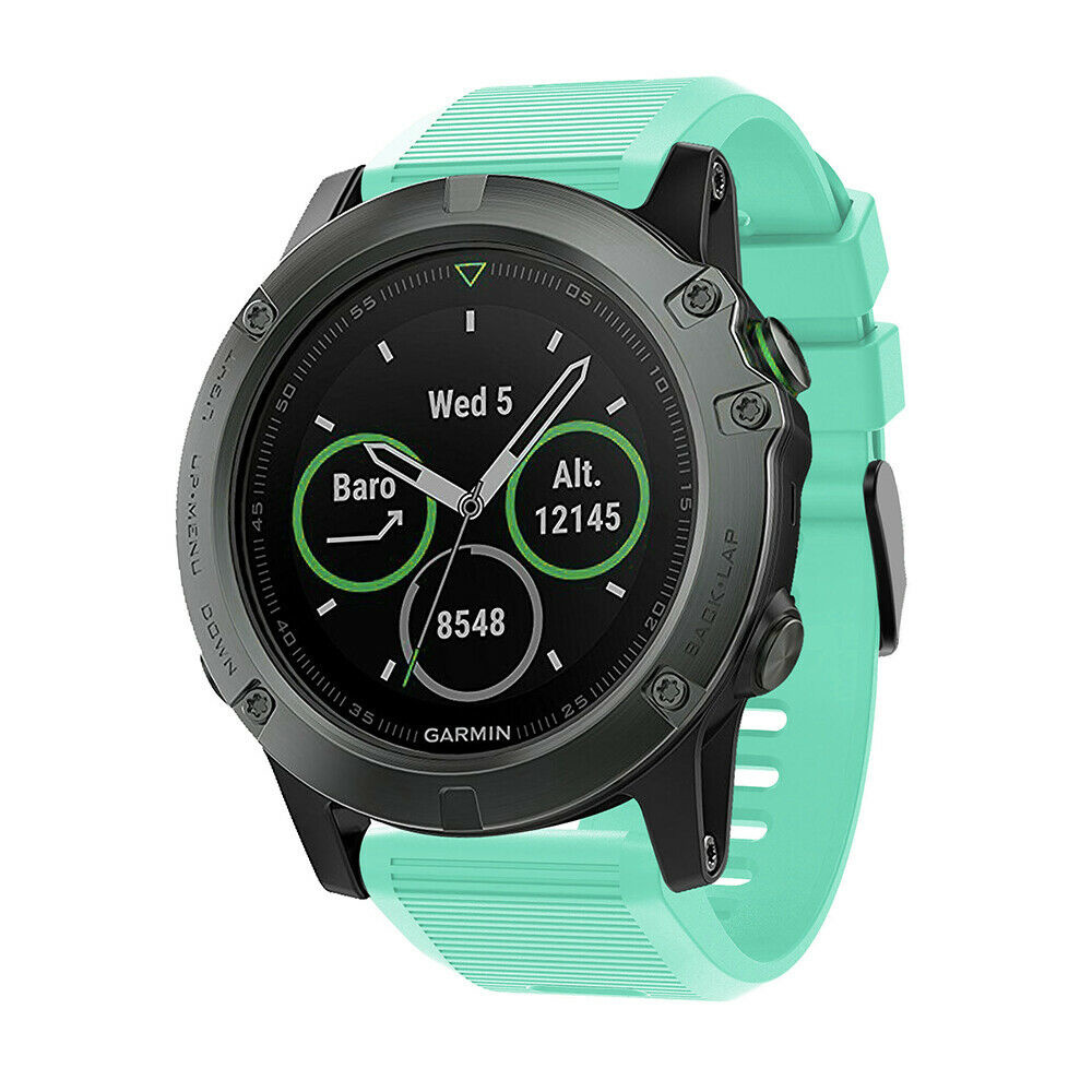 Strap-it Garmin Quatix 3 / 6x / 7x Solar siliconen bandje (aqua)