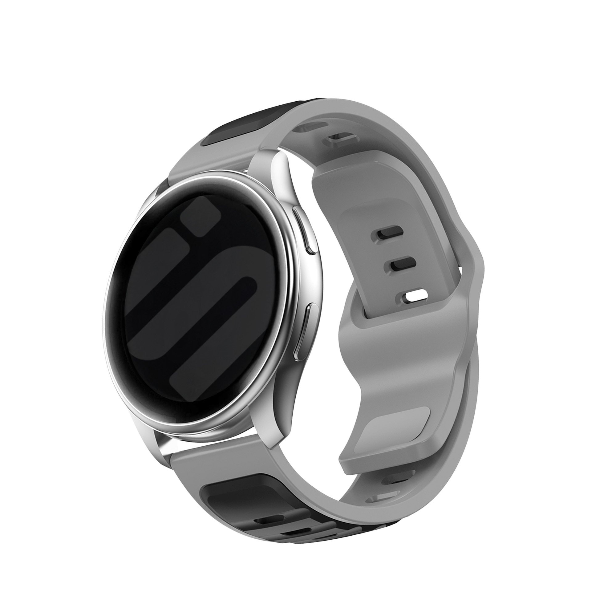 Strap-it Huawei Watch GT 2 42mm outdoor duo siliconen bandje (zwart/grijs)