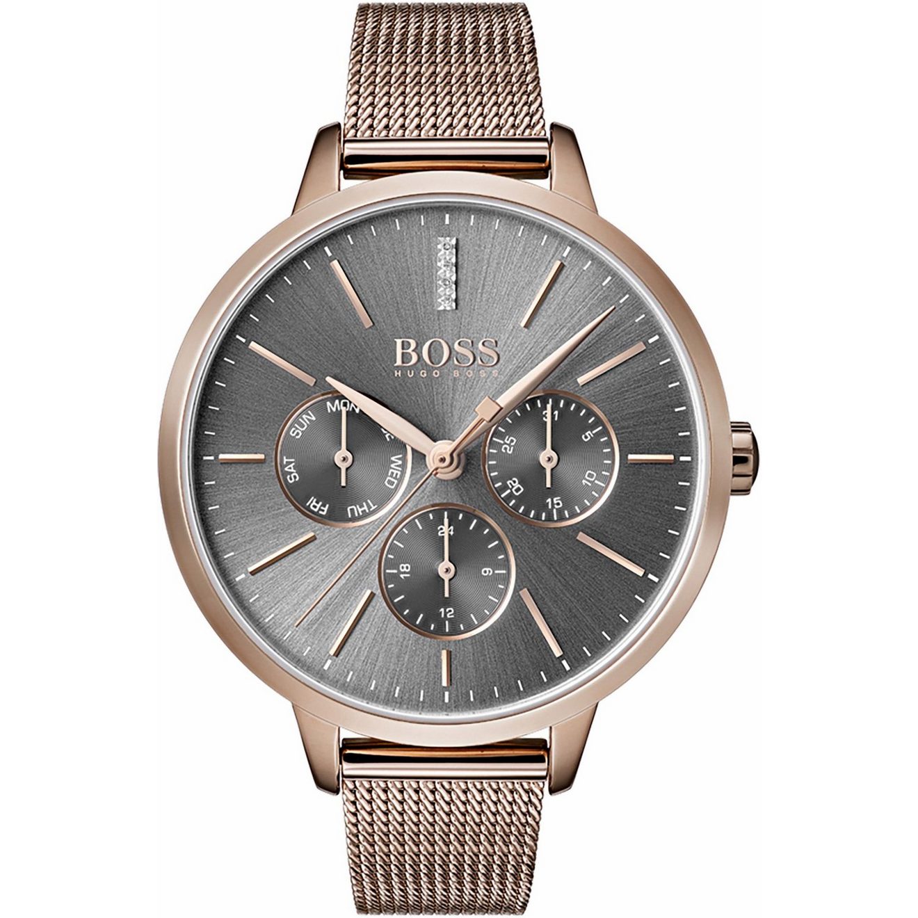 Boss Multifunctioneel horloge Symphony Quartz horloge, dameshorloge, armbandhorloge, glaskristallen, roestvrijstalen band