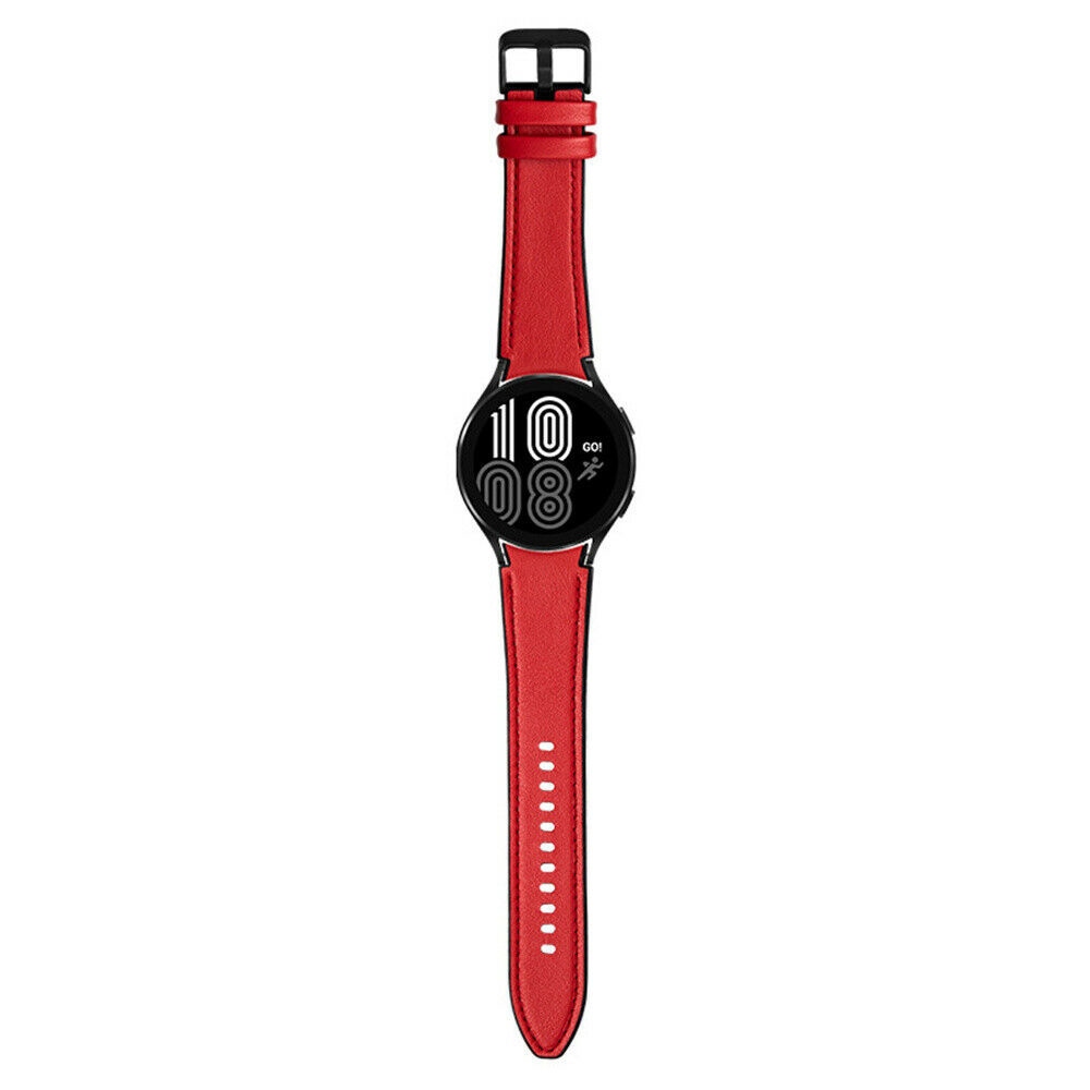 Strap-it Samsung Galaxy Watch FE hybrid leren bandje (rood)