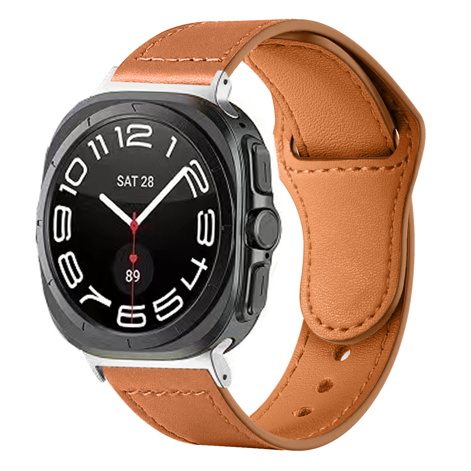 Strap-it Samsung Galaxy Watch Ultra 2025 leren band (bruin)