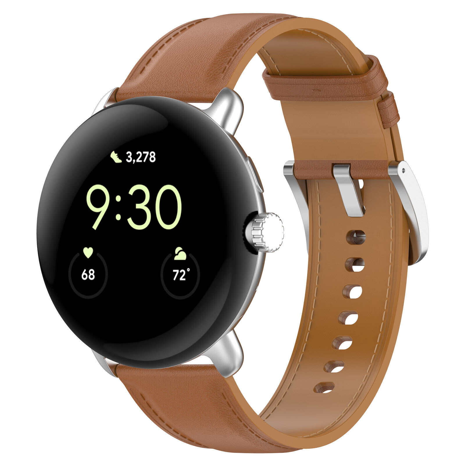 Strap-it Google Pixel Watch 3 - 41mm leren bandje (bruin)