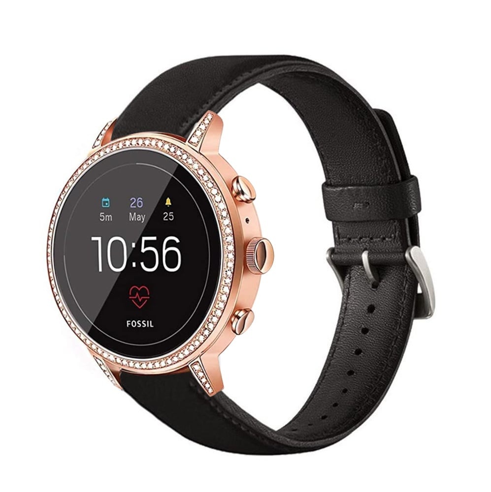 Strap-it Huawei Watch GT 5 Pro - 42mm leren band (zwart)