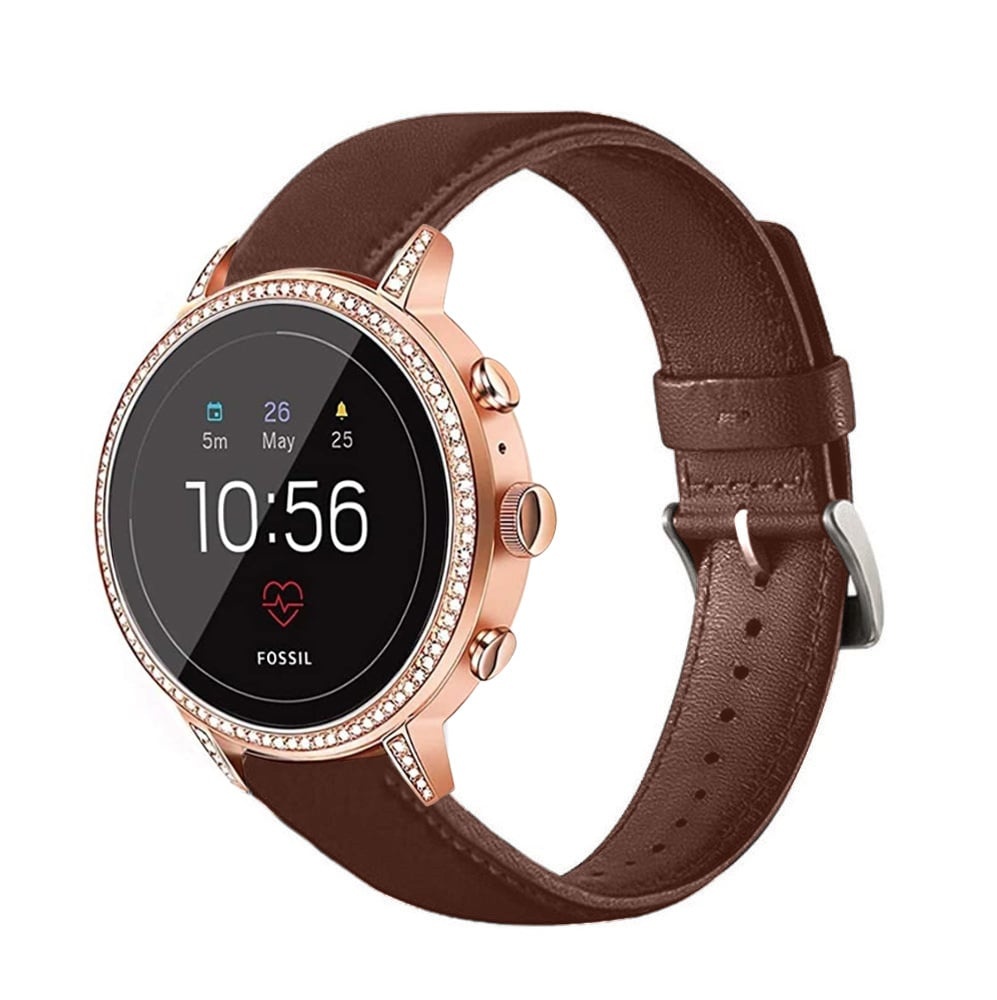 Strap-it Huawei Watch GT 5 Pro - 42mm leren band (roodbruin)