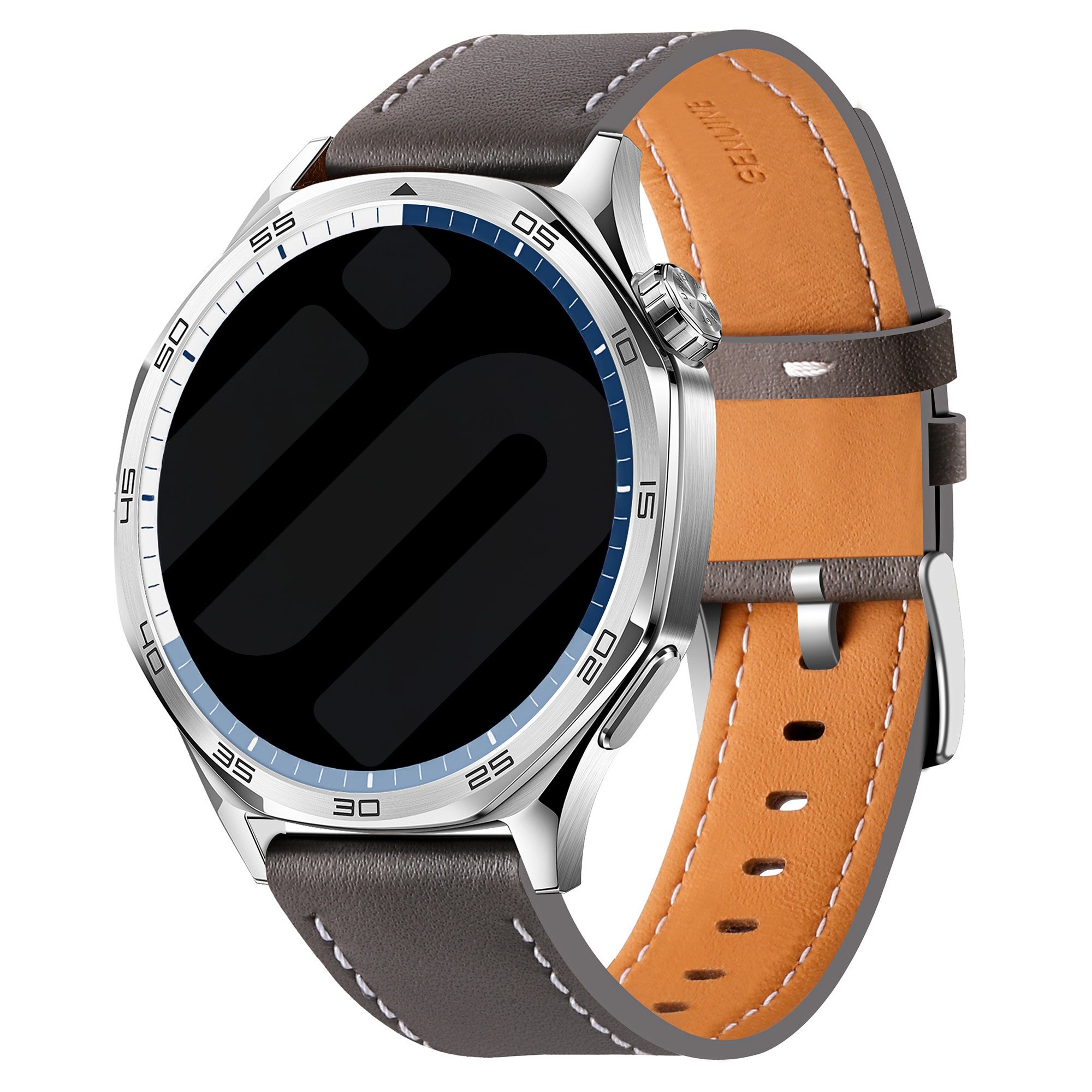 Strap-it Amazfit Cheetah (Pro) 'one push' leren bandje (grijs)