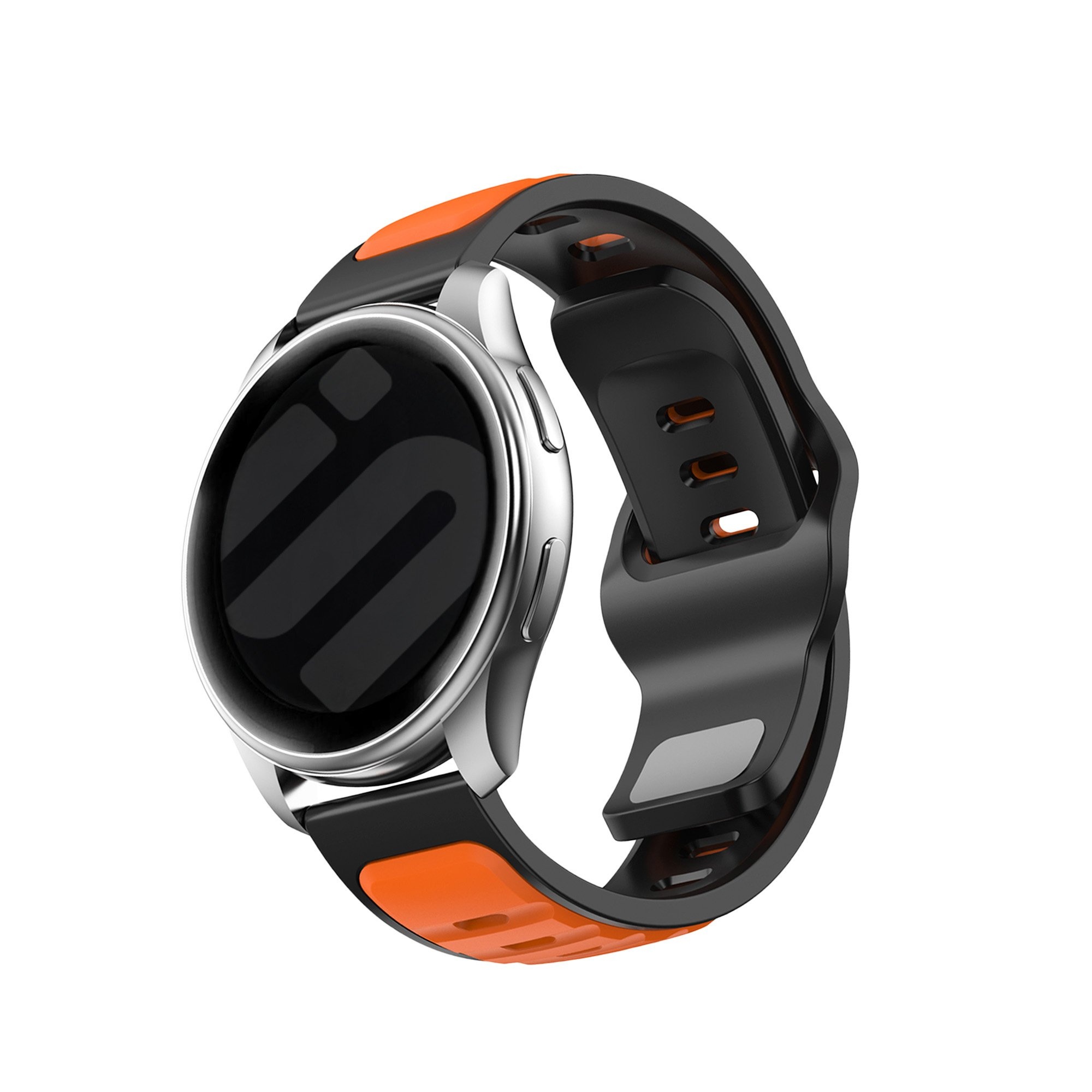 Strap-it Huawei Watch GT 5 Pro - 46mm outdoor duo siliconen bandje (oranje/zwart)