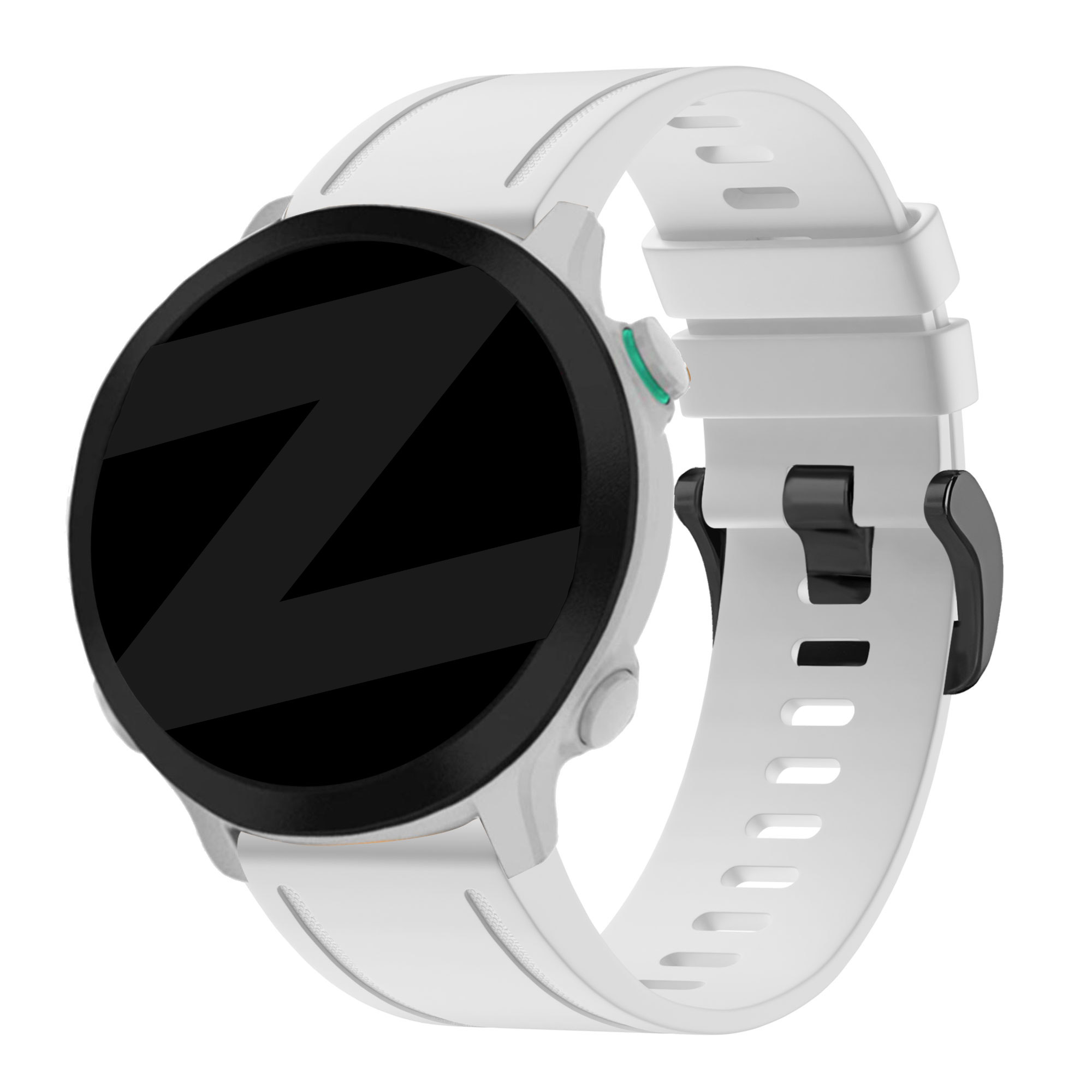 Bandz Garmin Fenix 8 - 43mm siliconen band met gesp (wit)