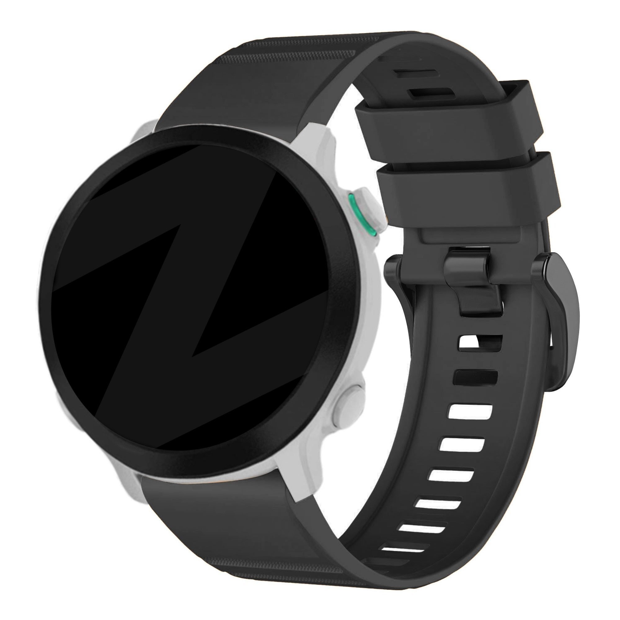 Strap-it Bandz Garmin Fenix 8 - 47mm siliconen band met gesp (zwart)