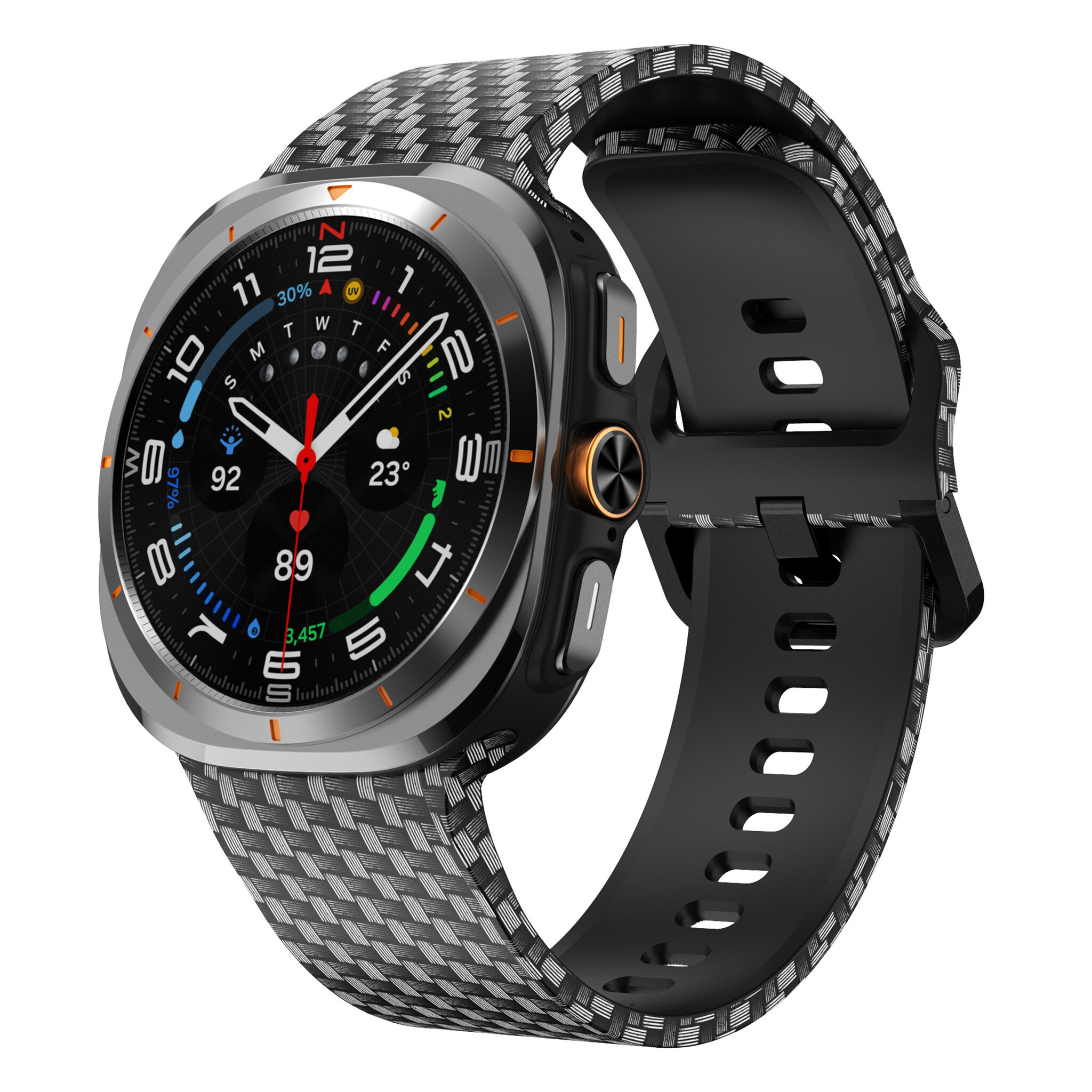 Strap-it Carbon Fiber Samsung Galaxy Watch Ultra 2025 siliconen bandje