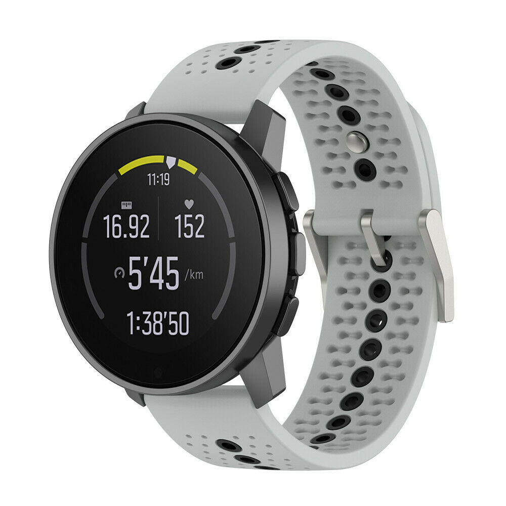 Strap-it Suunto Run siliconen bandje (grijs/zwart)
