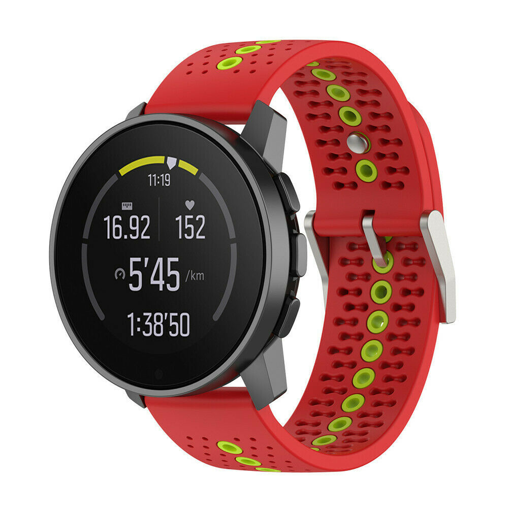 Strap-it Suunto Run siliconen bandje (rood/groen)