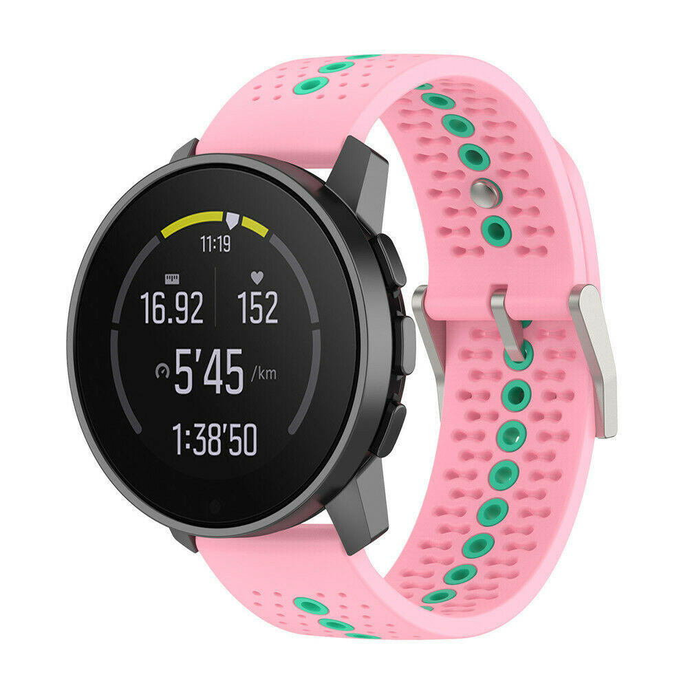 Strap-it Suunto Run siliconen bandje (roze/aqua)