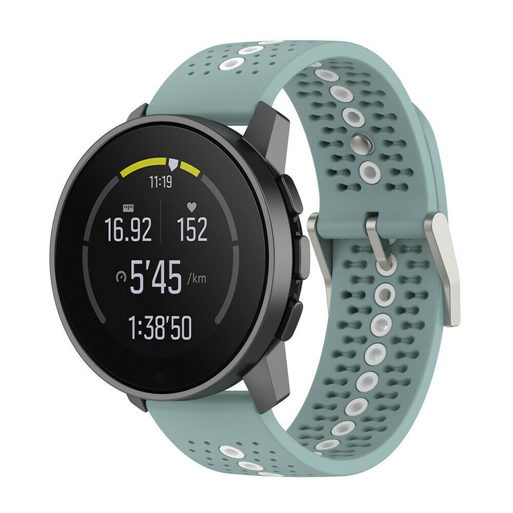 Strap-it Suunto Run siliconen bandje (groen-grijs/wit)