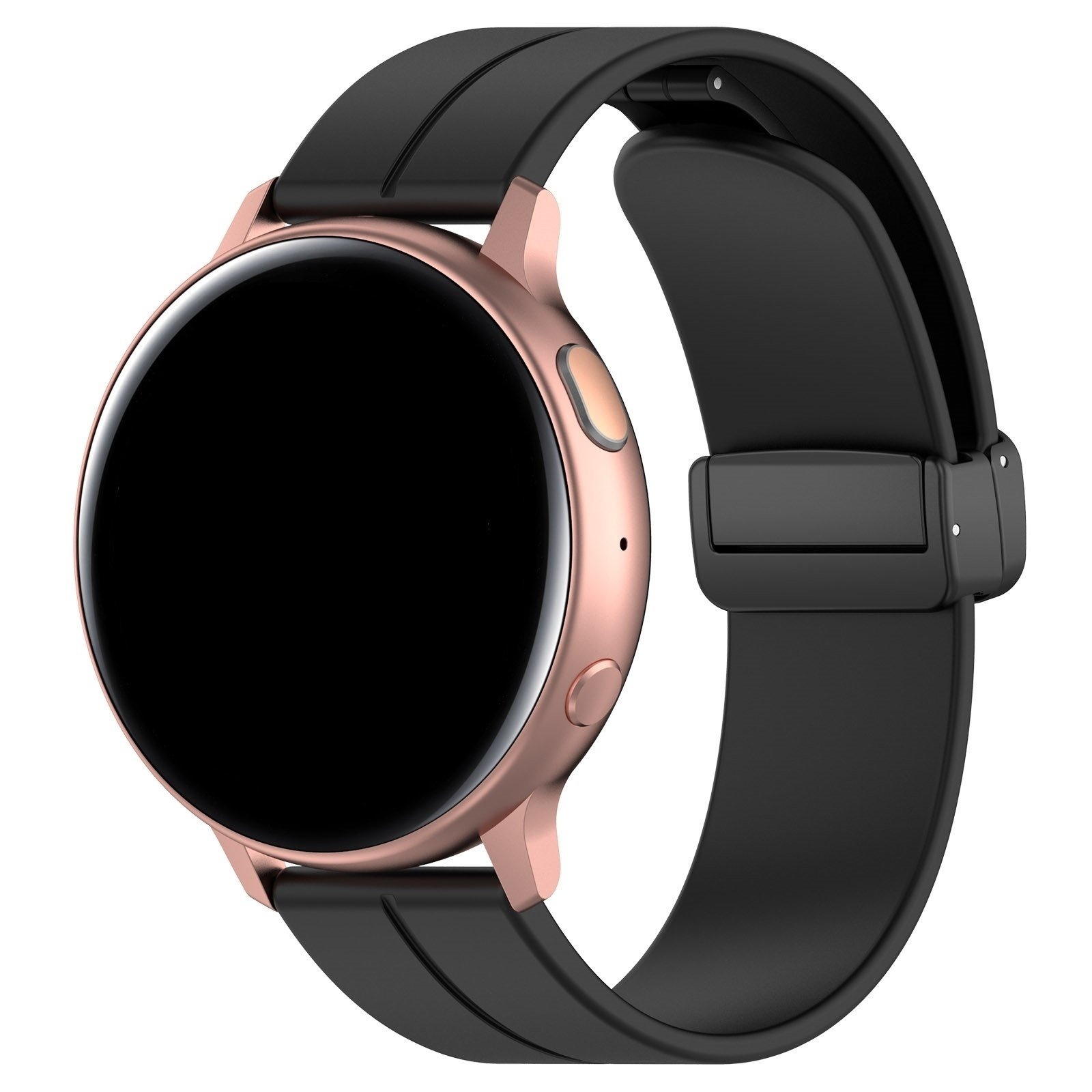 Strap-it Suunto Run D-buckle siliconen bandje (zwart)