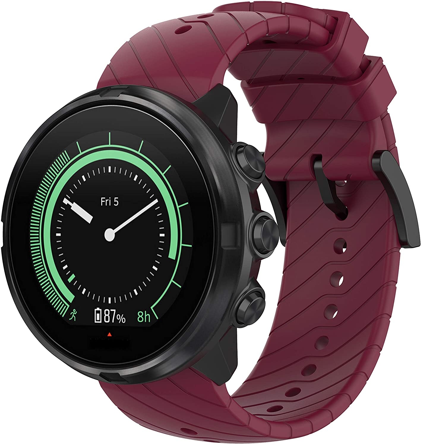 Strap-it Suunto 9 (Baro) siliconen bandje (bordeaux)