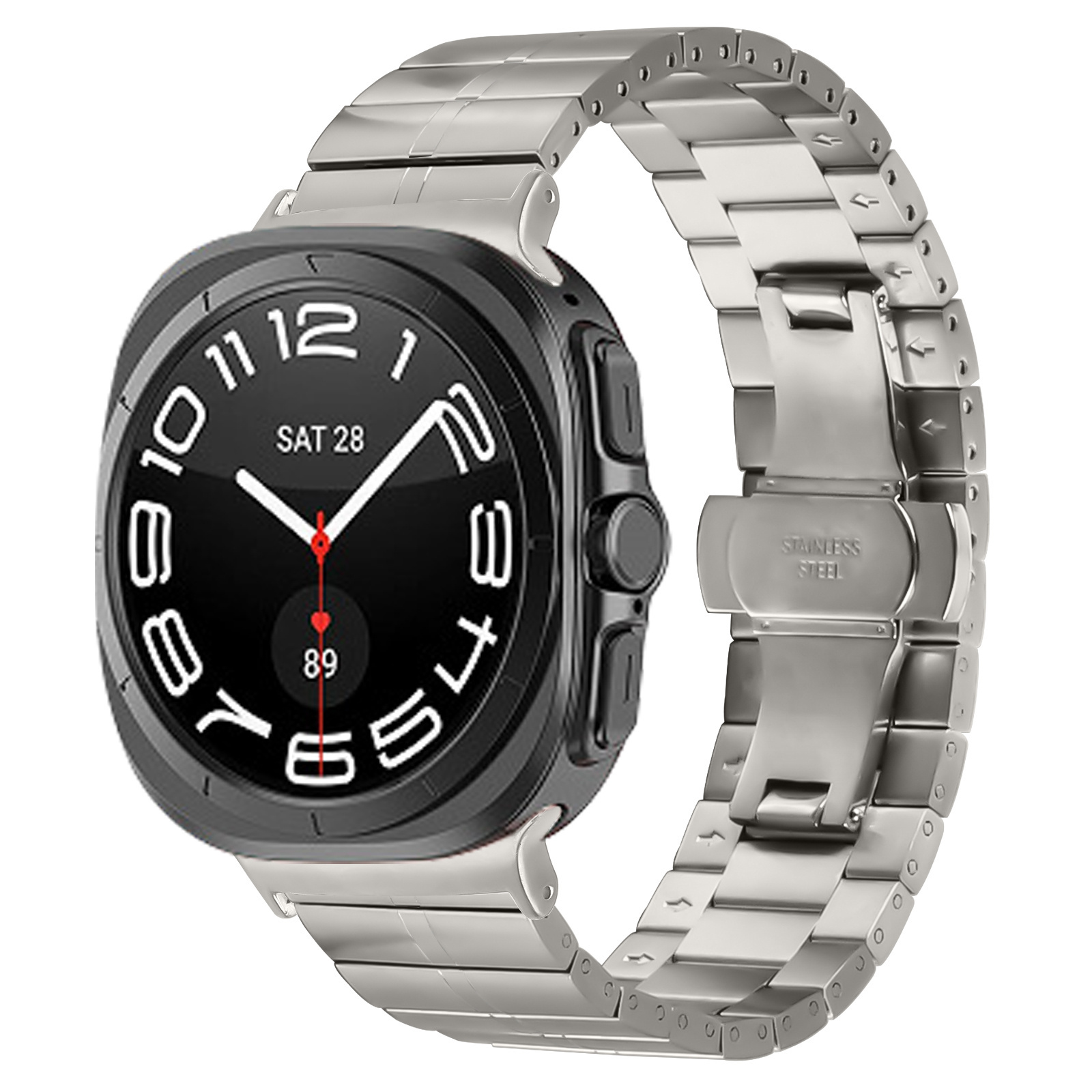Strap-it Samsung Galaxy Watch Ultra 2025 luxe metalen band (titanium)