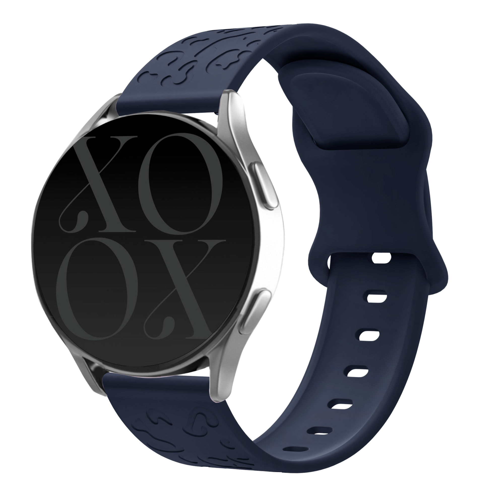 Xoxo Wildhearts Samsung Galaxy Watch 6 Classic 47mm siliconen bandje Leopard Print (donkerblauw)