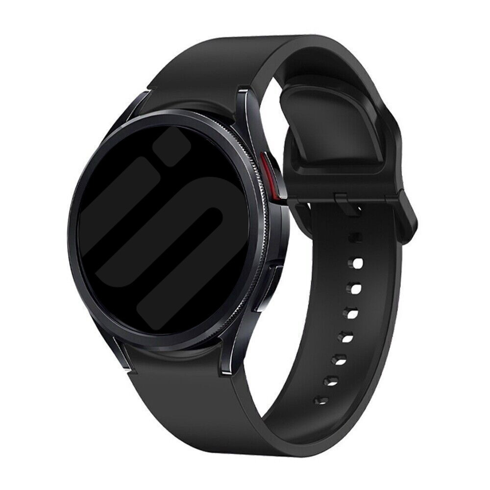 Strap-it Samsung Galaxy Watch FE 'One push' siliconen band (zwart)
