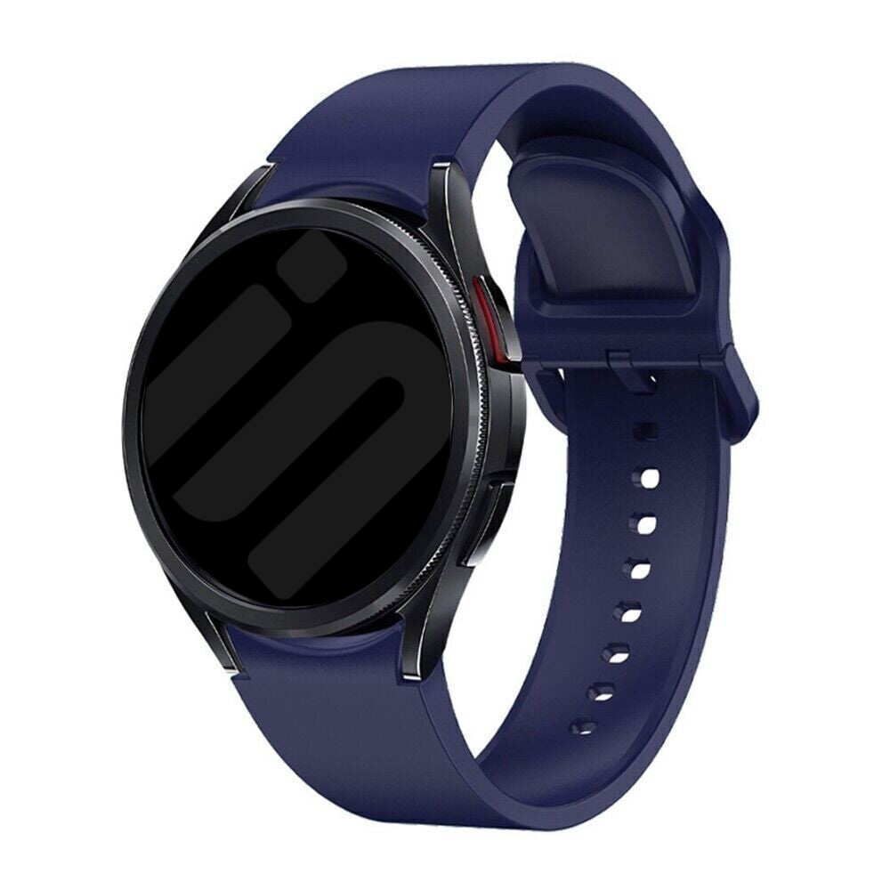 Strap-it Samsung Galaxy Watch FE 'One push' siliconen band (donkerblauw)