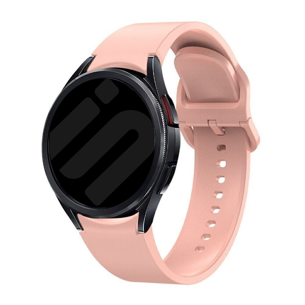 Strap-it Samsung Galaxy Watch FE 'One push' siliconen band (roze)