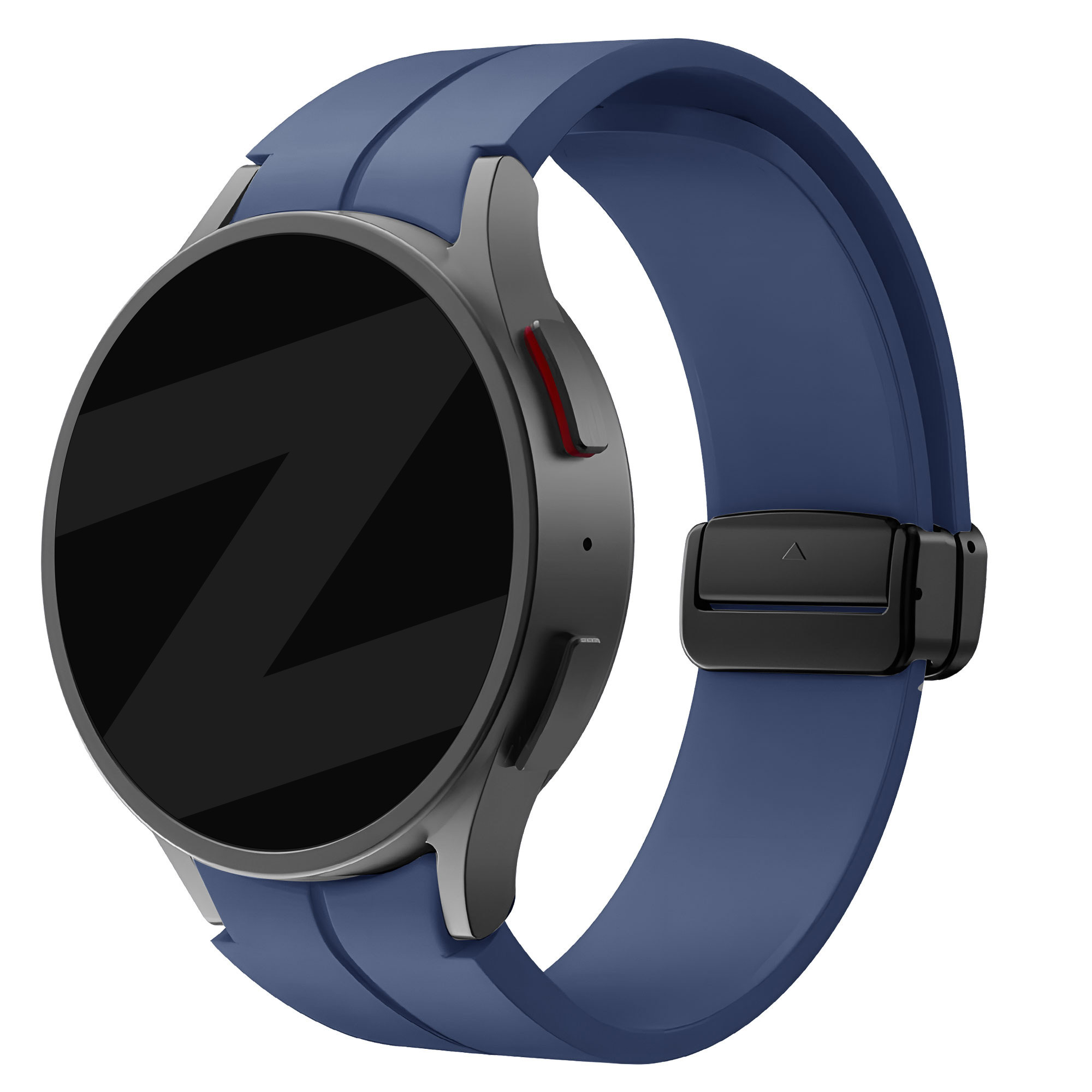 Bandz Samsung Galaxy Watch FE siliconen band met D-Buckle (donkerblauw)