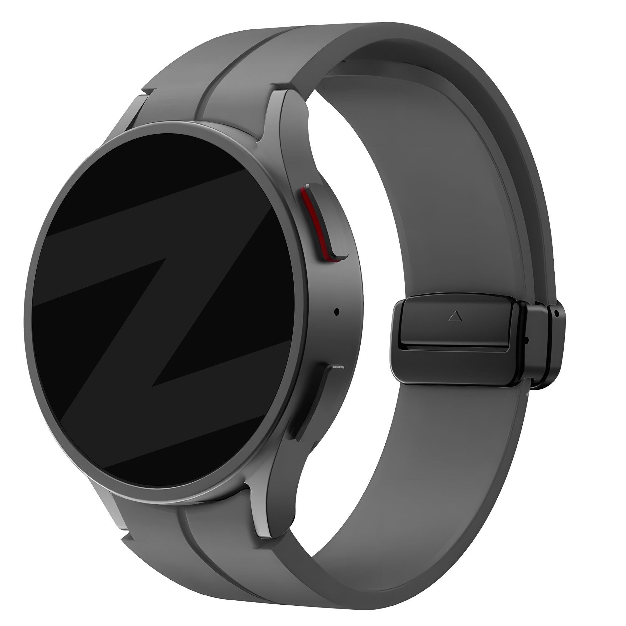 Bandz Samsung Galaxy Watch FE siliconen band met D-Buckle (donkergrijs)