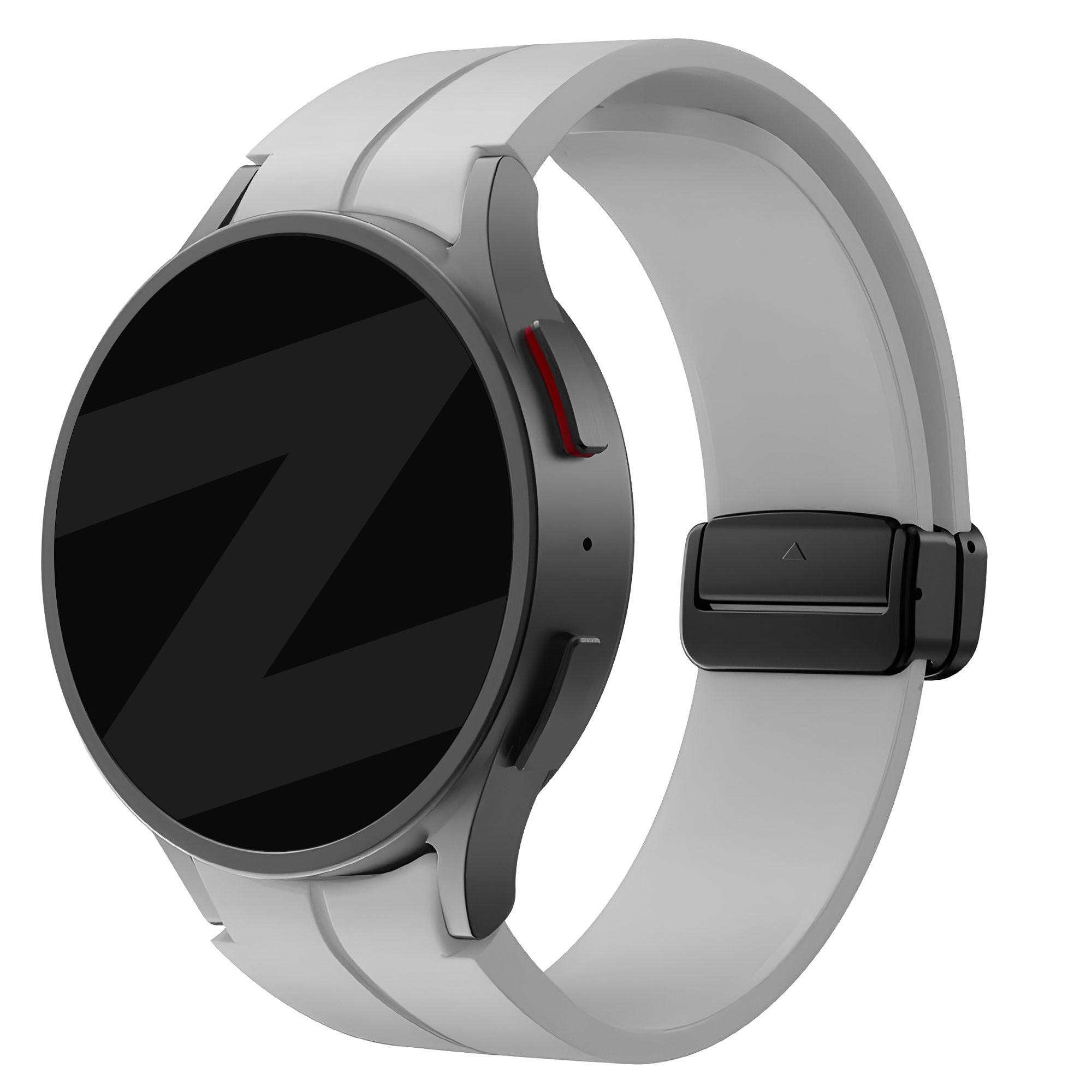 Bandz Samsung Galaxy Watch FE siliconen band met D-Buckle (grijs)