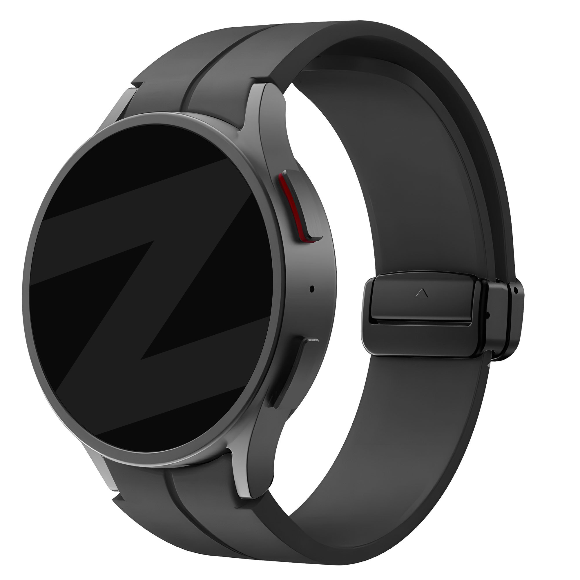 Bandz Samsung Galaxy Watch FE siliconen band met D-Buckle (zwart)