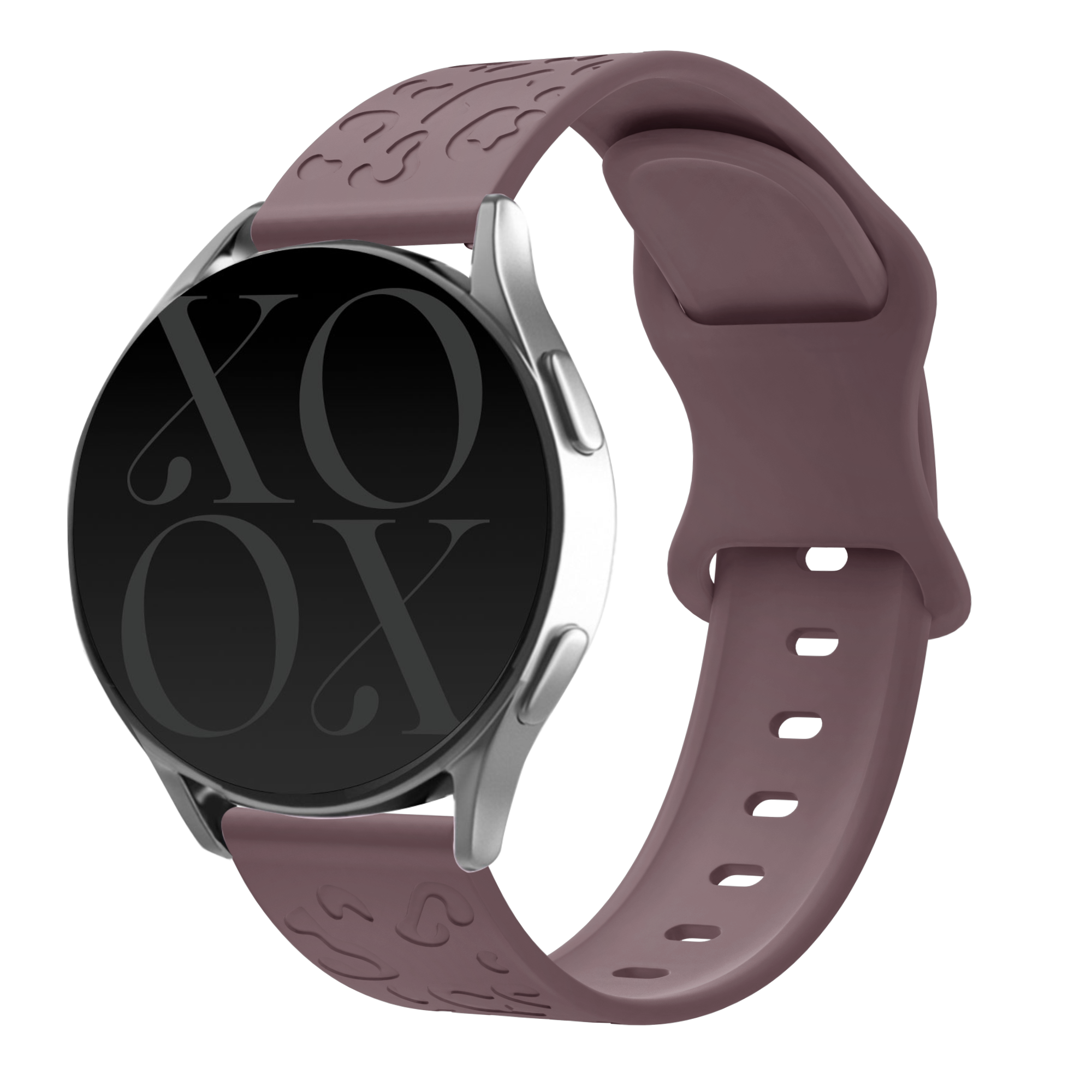 Xoxo Wildhearts Samsung Galaxy Watch 4 44mm siliconen bandje Leopard Print (berry paars)