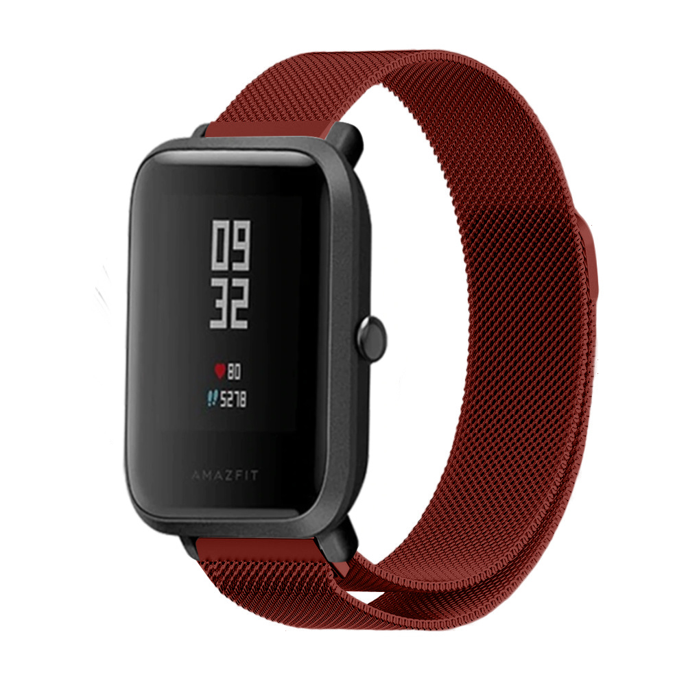 Strap-it Xiaomi Amazfit Bip Milanese band (rood)