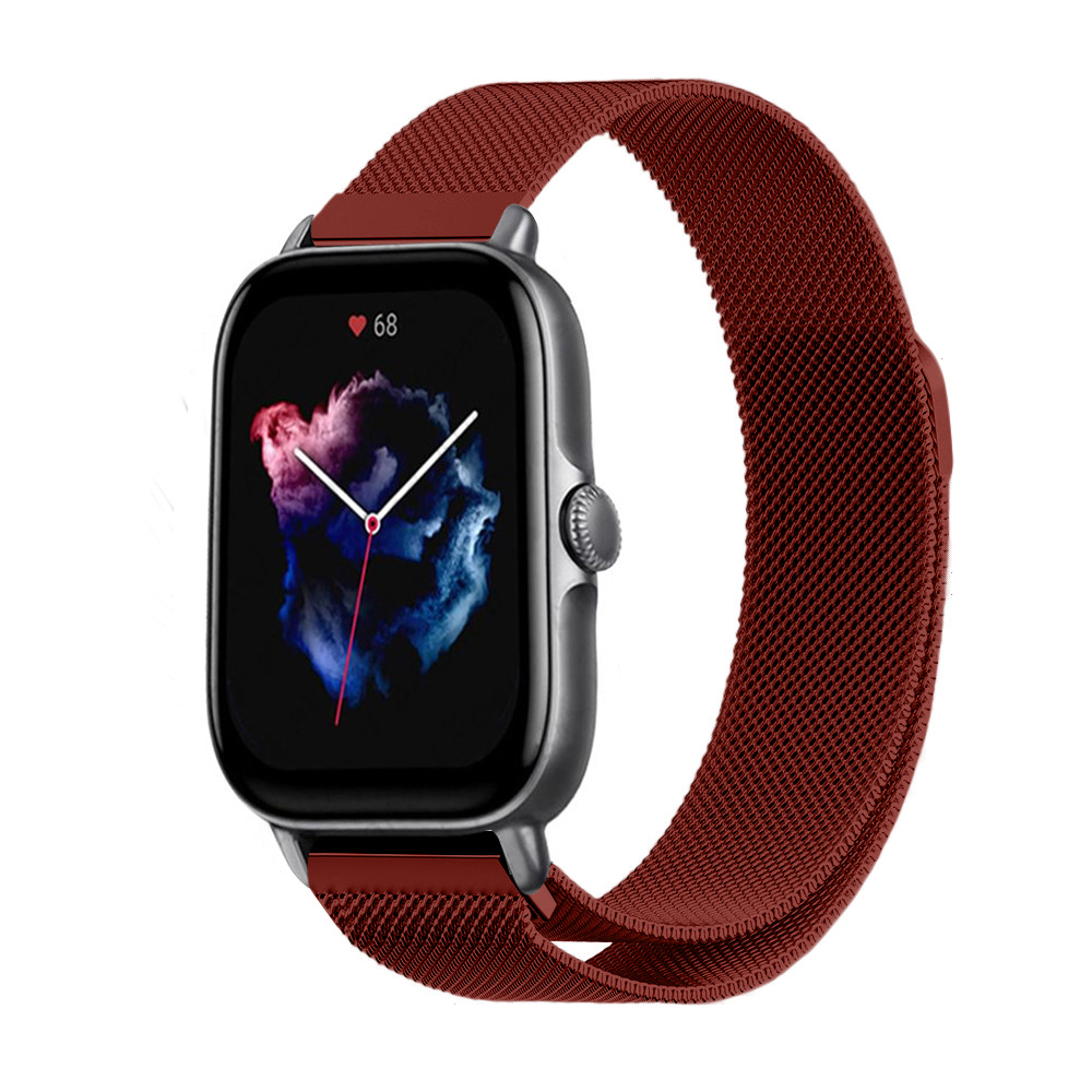 Strap-it Amazfit GTS 3 Milanese band (rood)