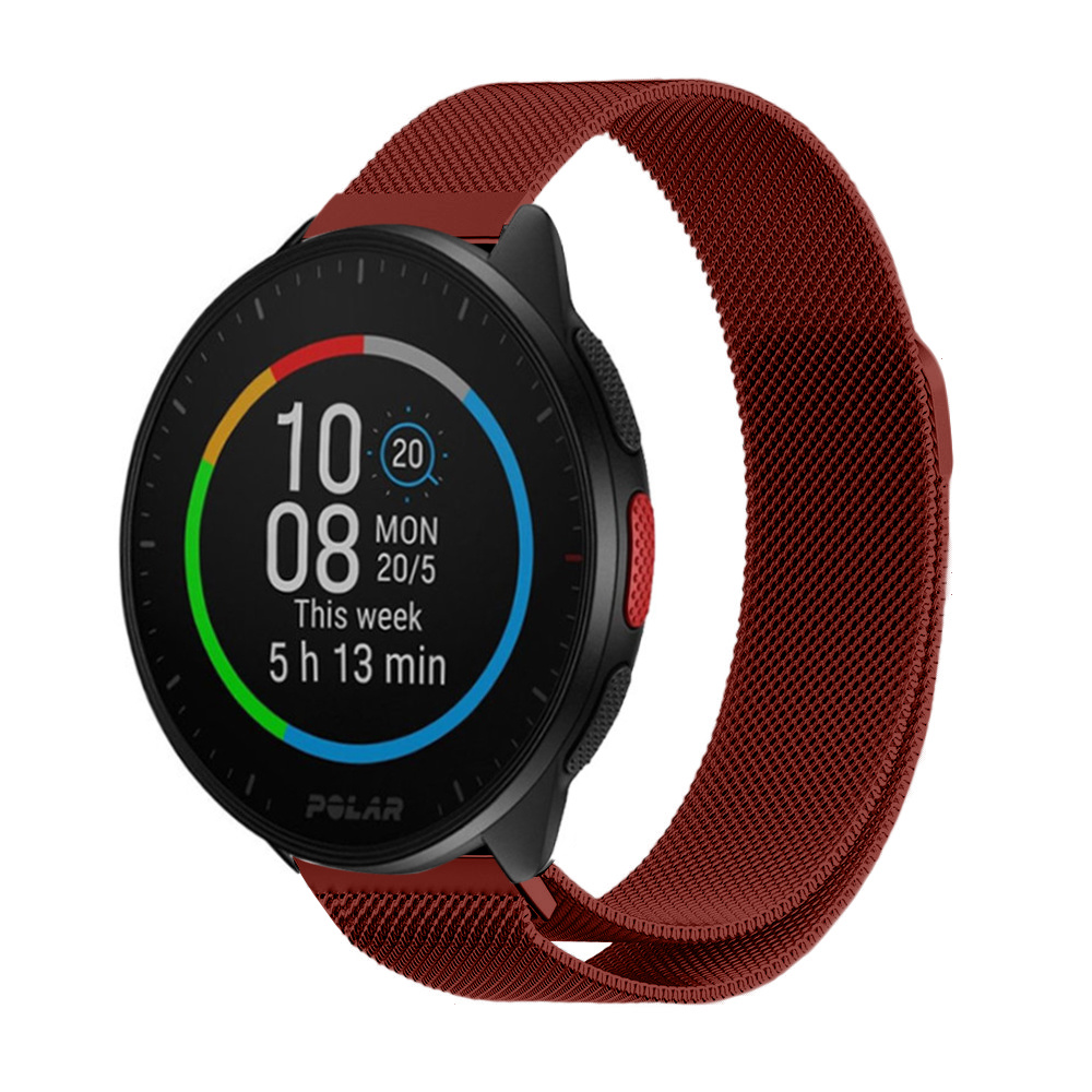 Strap-it Polar Pacer Milanese band (rood)
