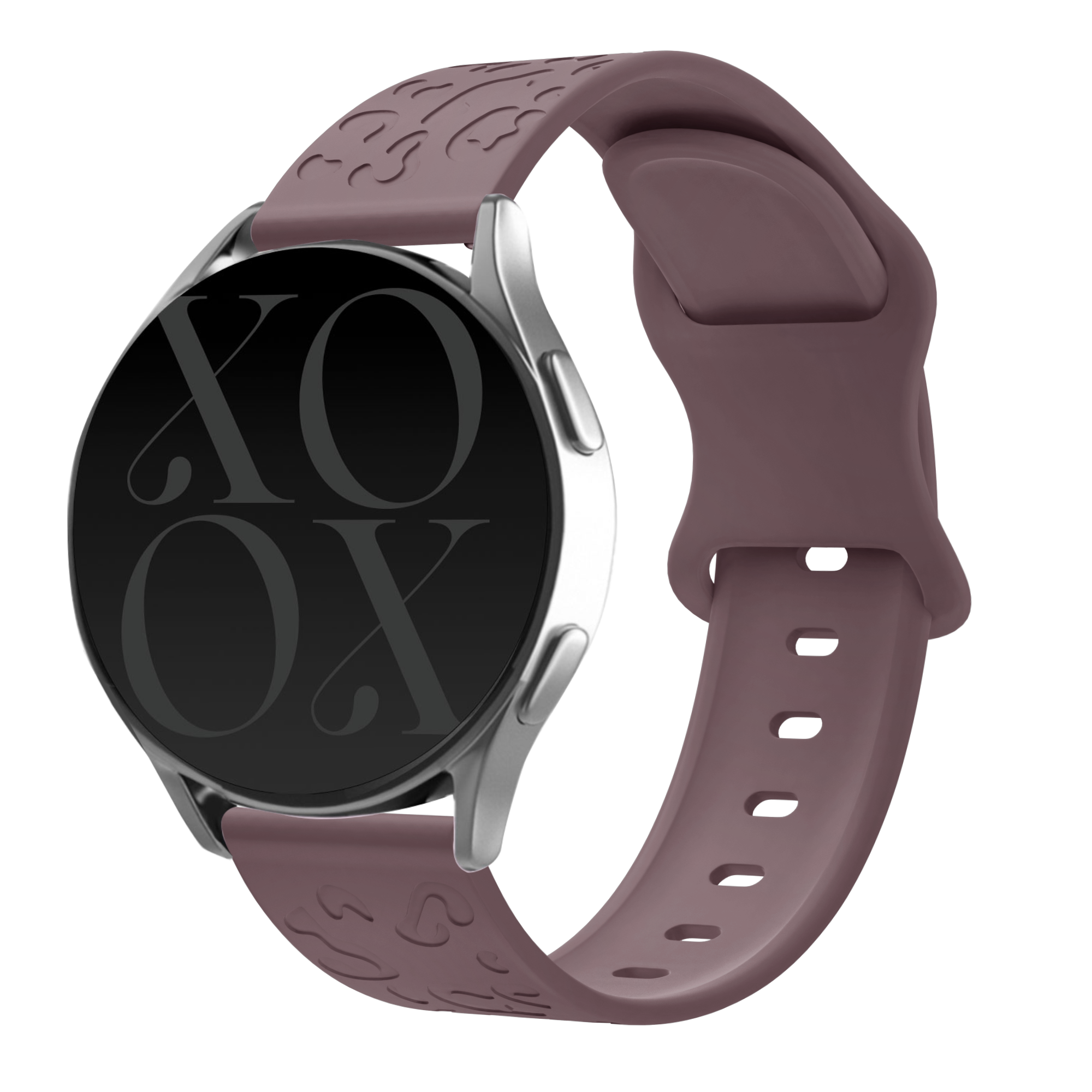 Xoxo Wildhearts Amazfit GTS 3 siliconen bandje Leopard Print (berry paars)