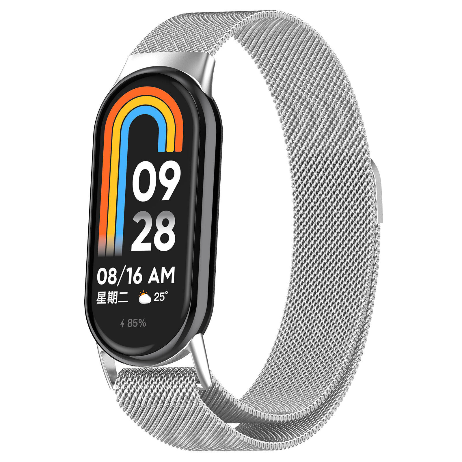 Strap-it Xiaomi Smart Band 10 Milanese band (zilver)