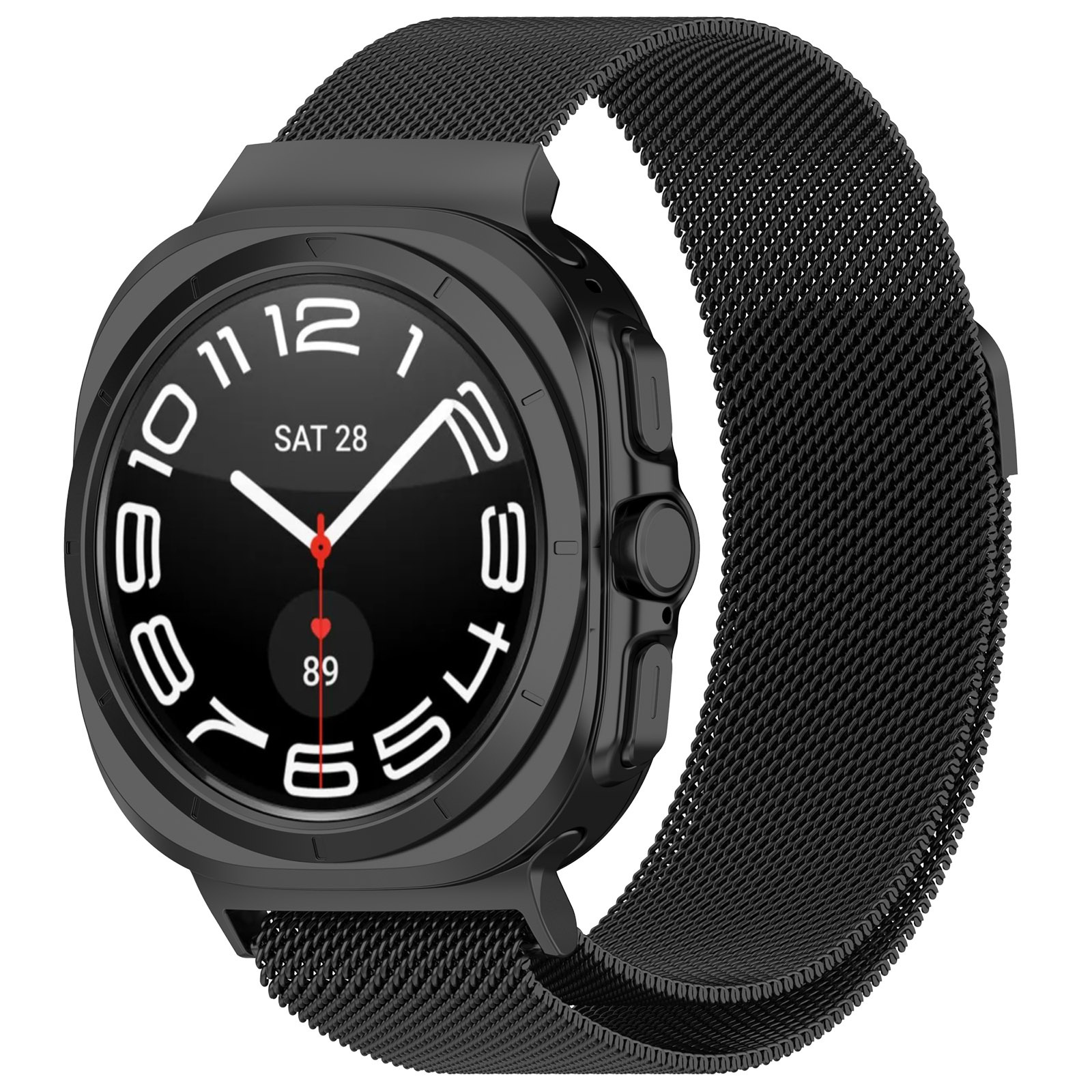 Strap-it Samsung Galaxy Watch Ultra 2025 Milanese band (zwart)