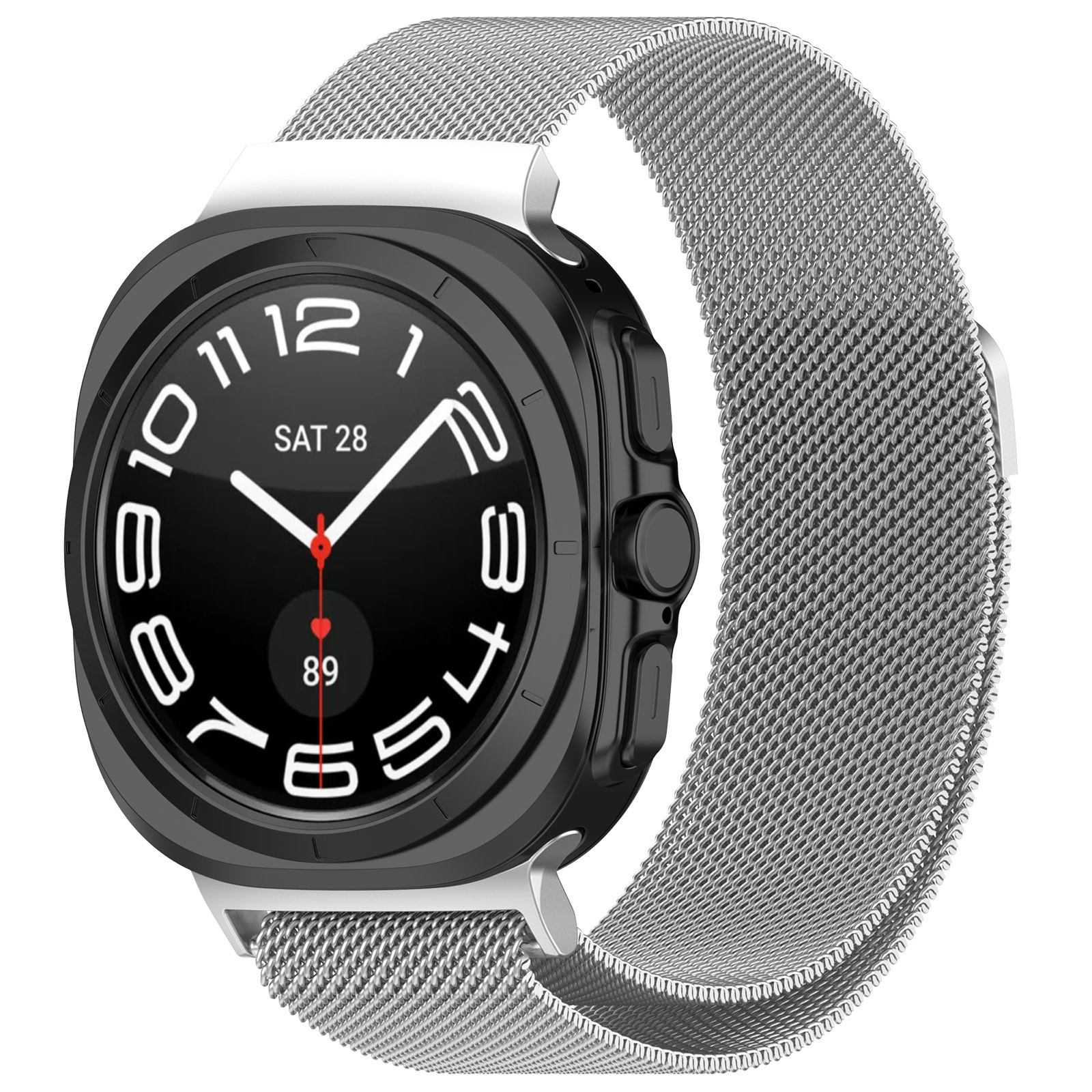 Strap-it Samsung Galaxy Watch Ultra 2025 Milanese band (zilver)