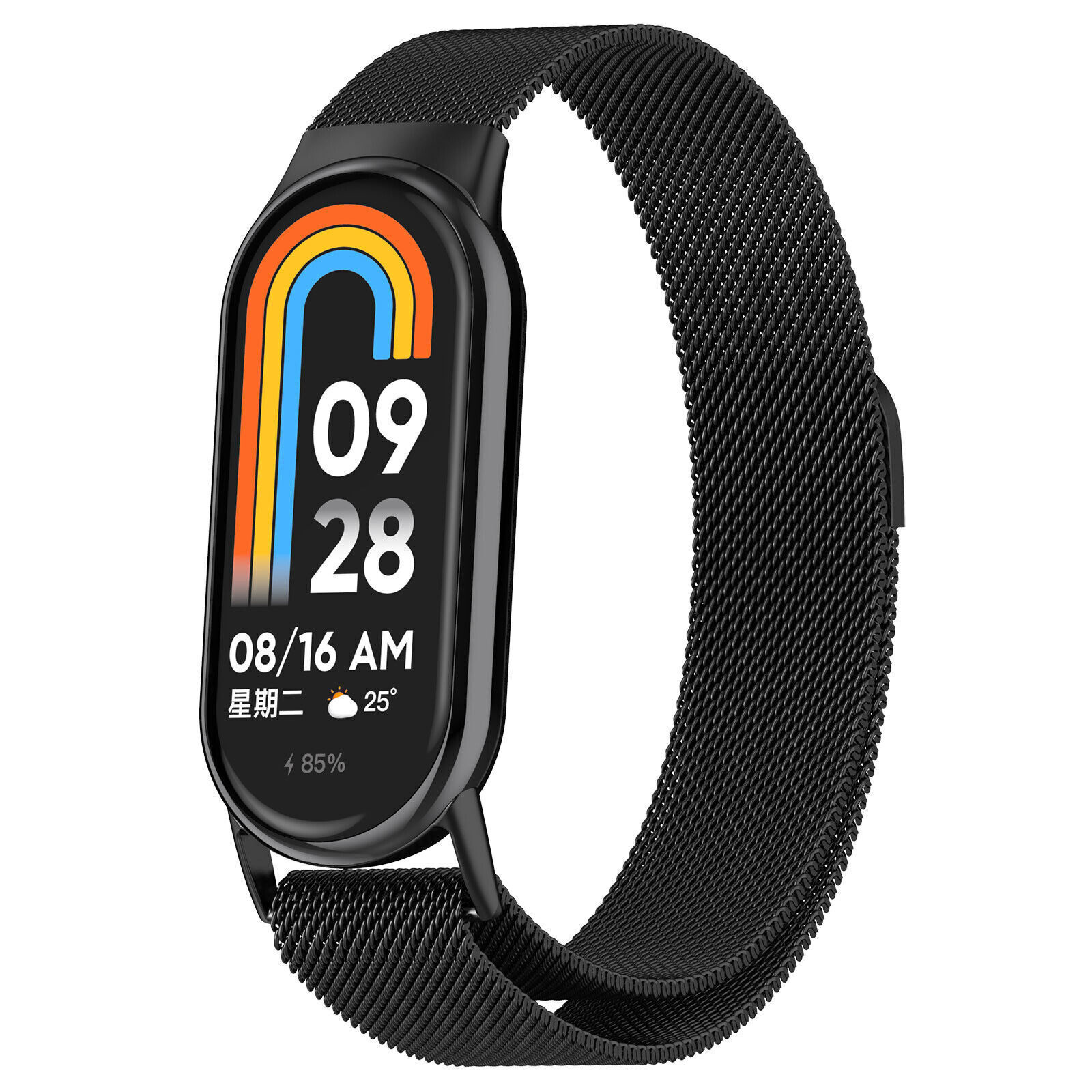 Strap-it Xiaomi Smart Band 9 Milanese band (zwart)