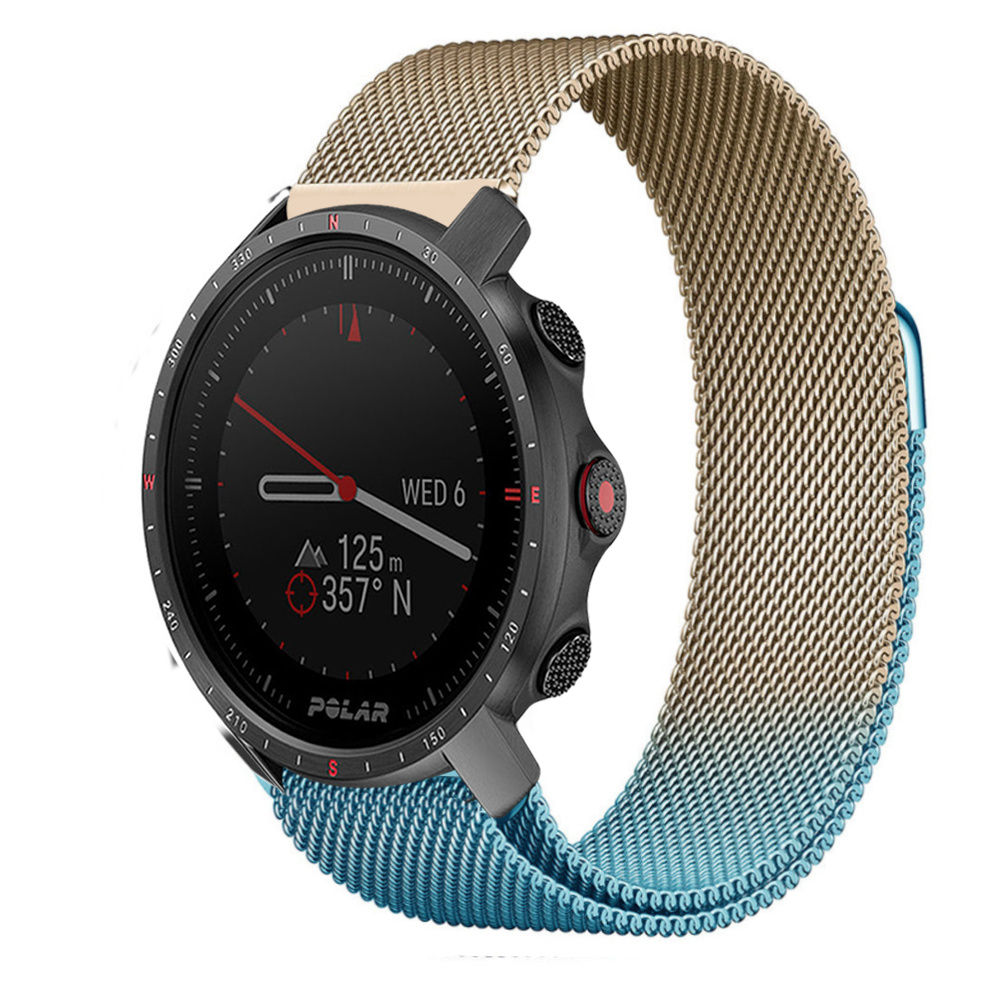 Strap-it Polar Grit X Pro Milanese band (blauw/goud