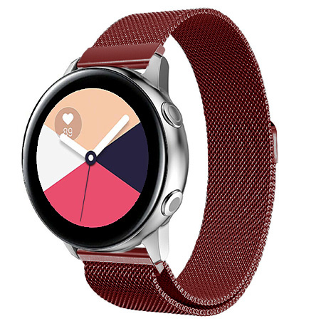 Strap-it Samsung Galaxy Watch Active Milanese band (rood)
