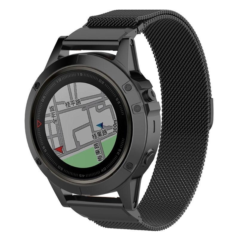 Strap-it Garmin Fenix 8 - 51mm Milanese band (zwart)