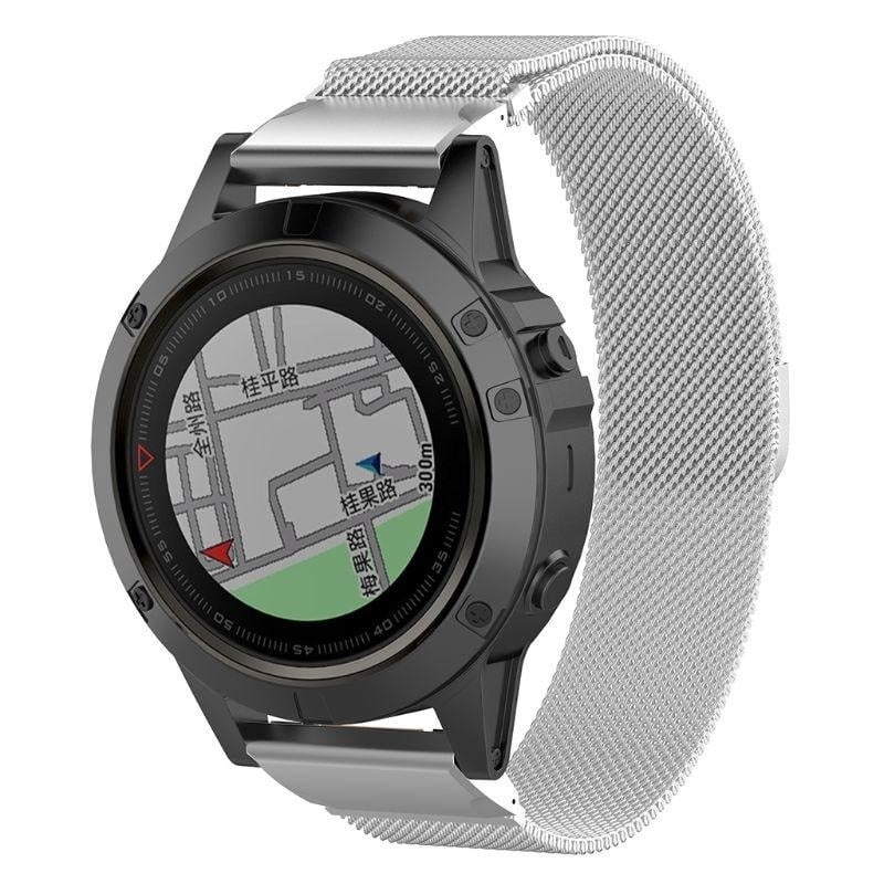 Strap-it Garmin Enduro 1 / 2 / 3 Milanese band (zilver)