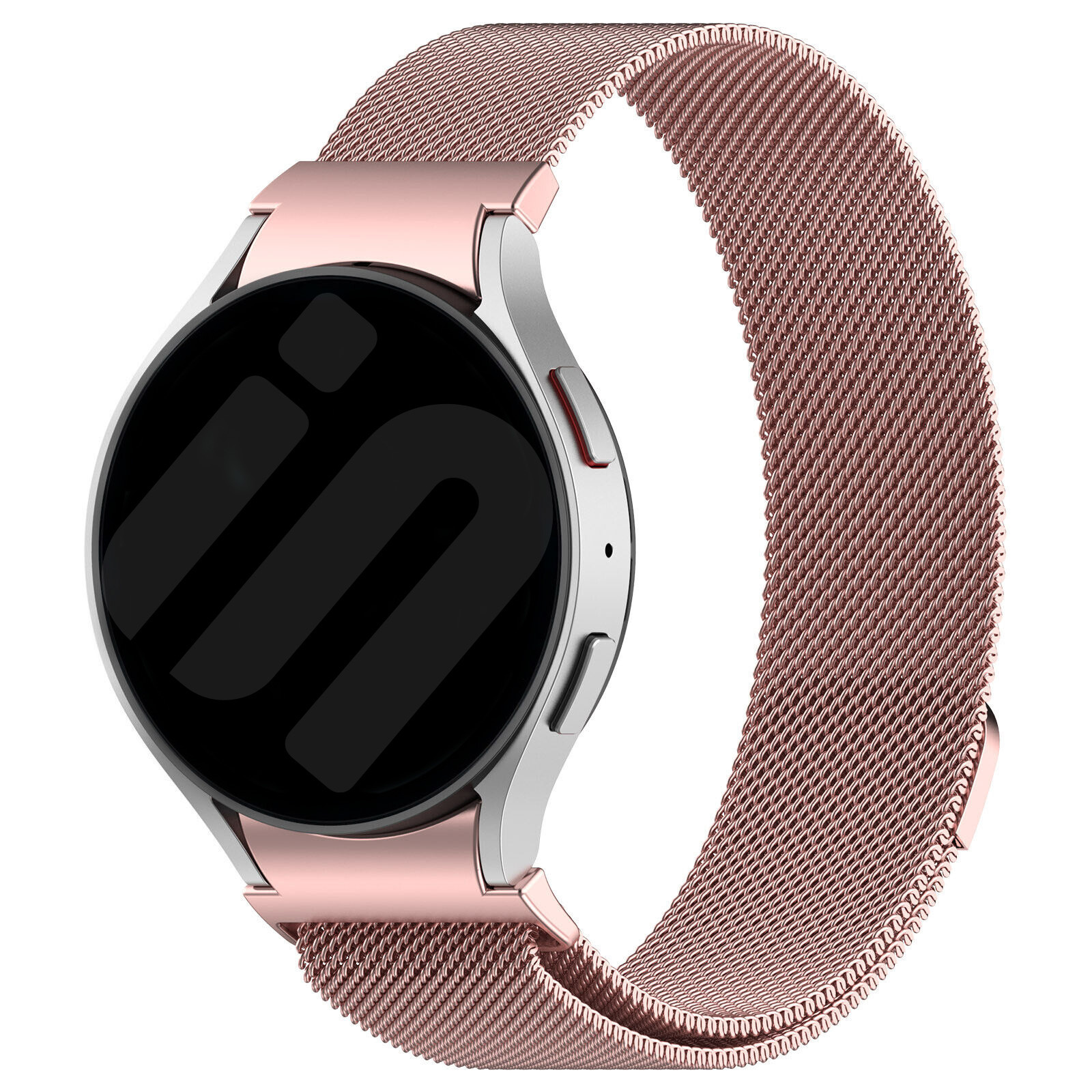 Strap-it Samsung Galaxy Watch FE 'One push' Milanese band (roze)