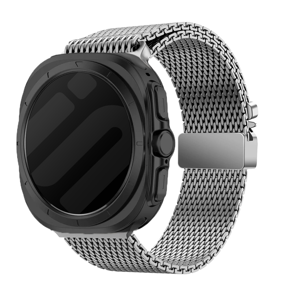 Strap-it Samsung Galaxy Watch Ultra Milanese band met P-buckle (titanium)