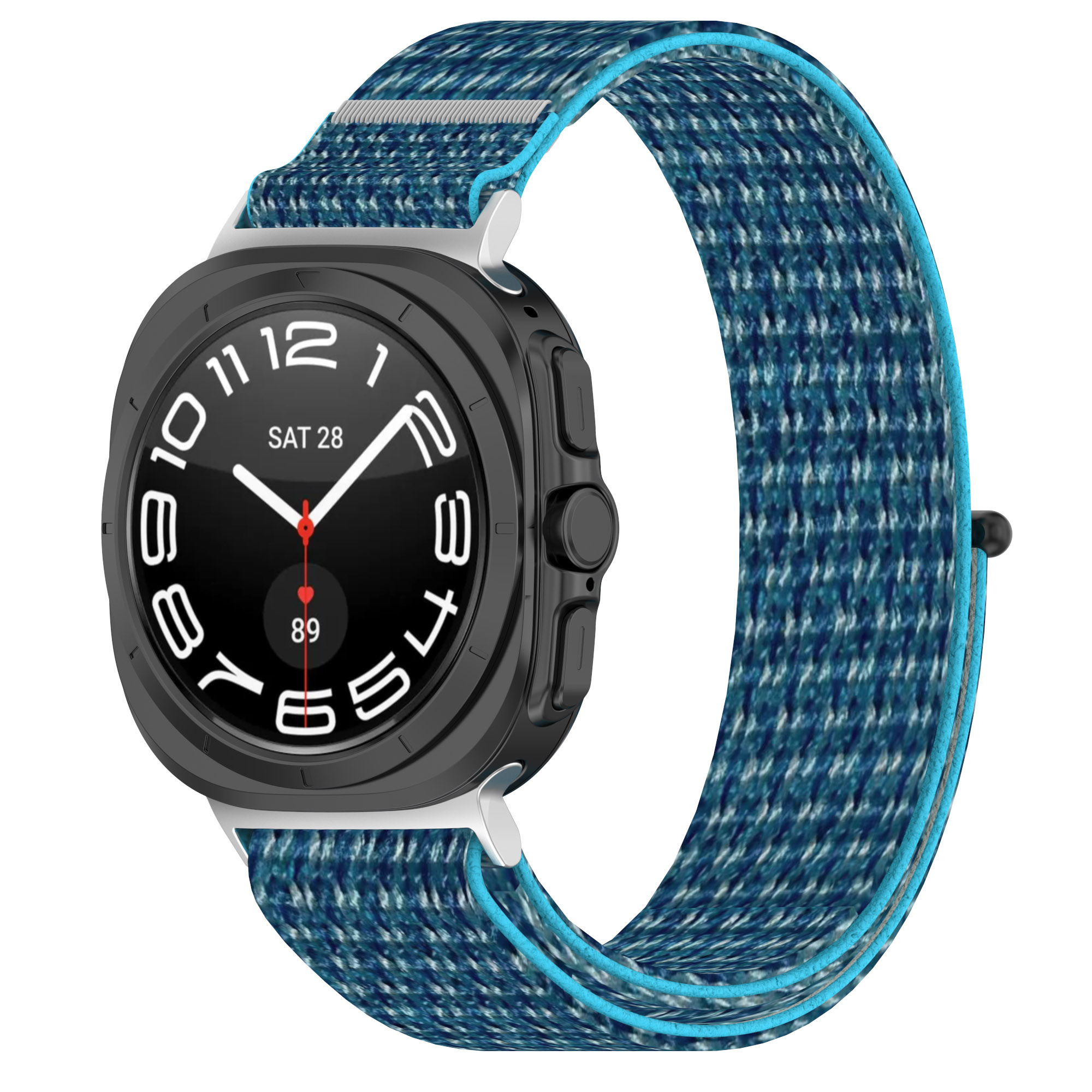 Strap-it Samsung Galaxy Watch Ultra 2025 nylon band (oceaan blauw)