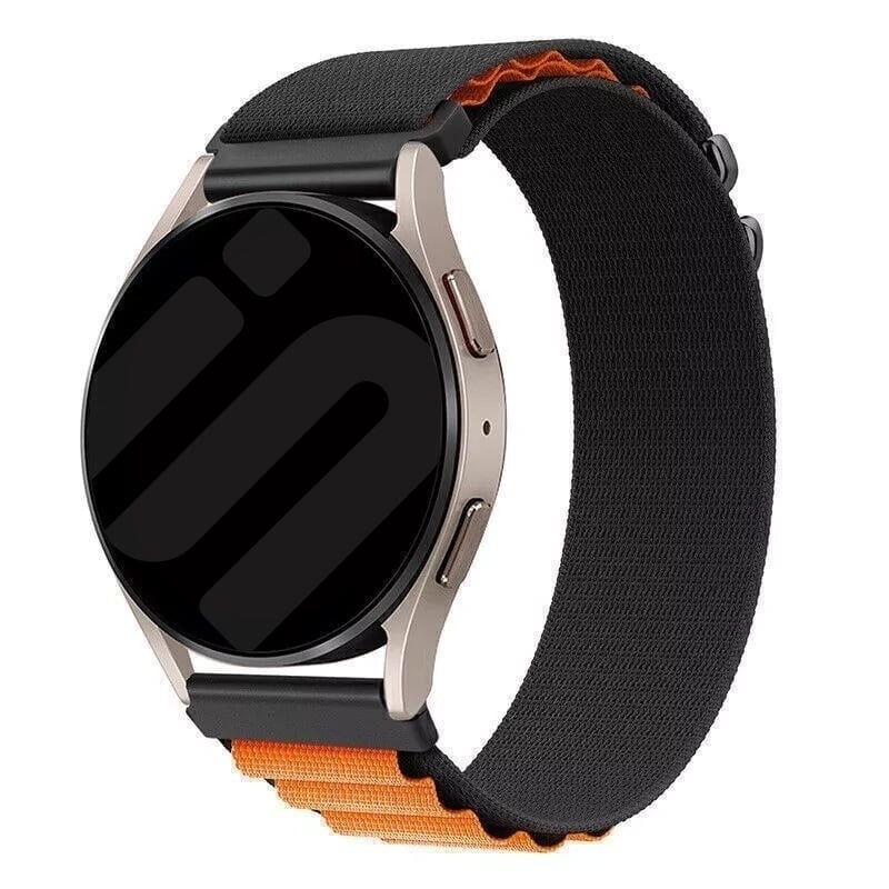 Strap-it Suunto Run Alpine nylon bandje (zwart/oranje)