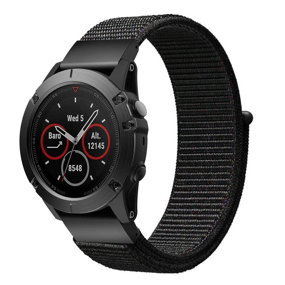 Strap-it Garmin Fenix 8 - 43mm nylon band (zwart)
