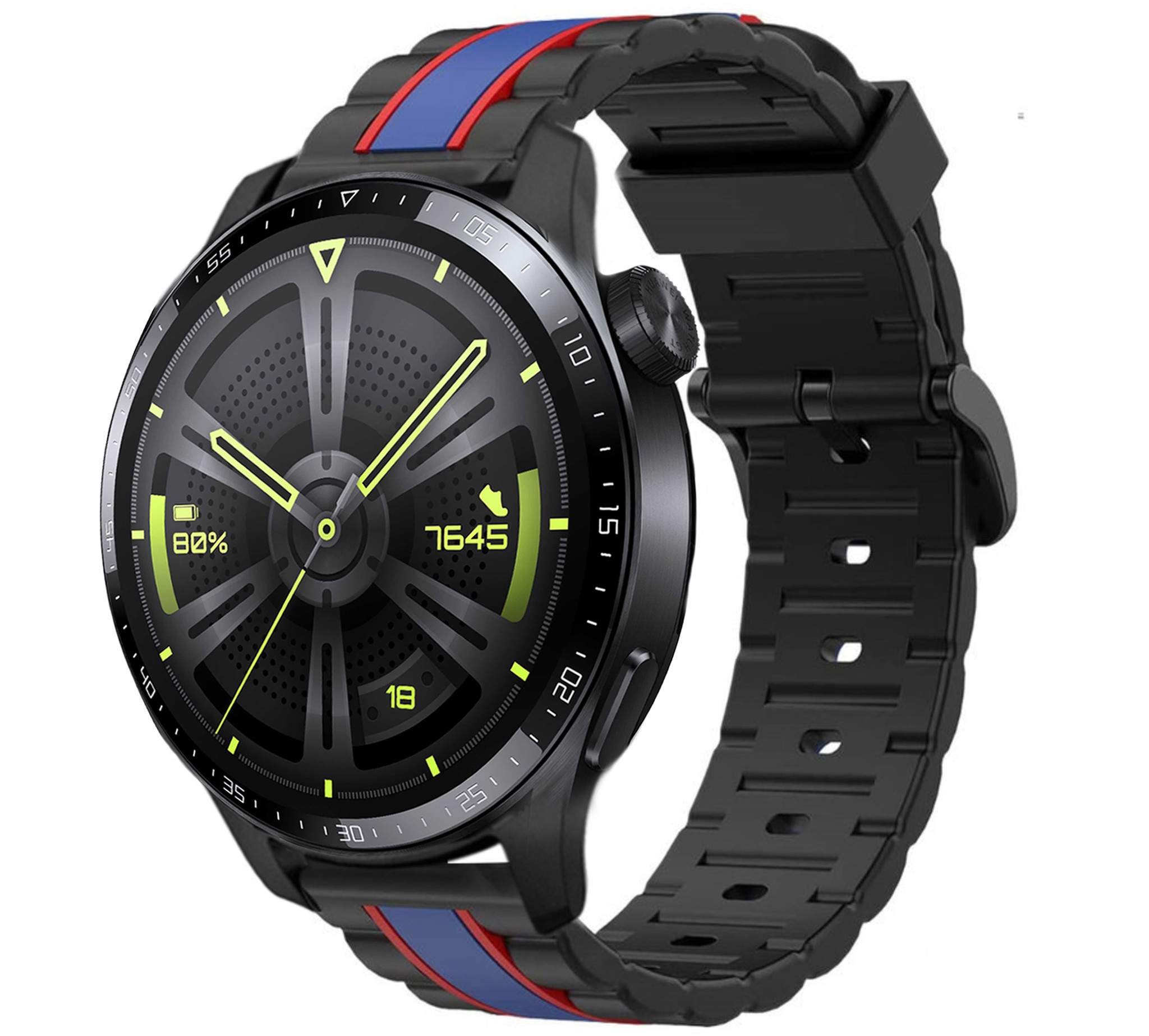 Strap-it Huawei Watch GT 3 46mm Special Edition band (zwart/blauw)