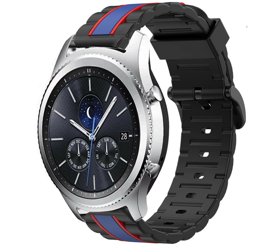 Strap-it Samsung Gear S3 Special Edition band (zwart/blauw)
